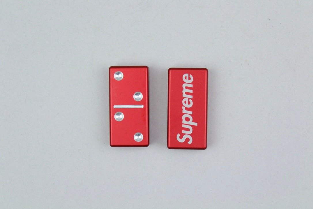 Supreme Aluminium Domino Set 'Red' FW22 (ARCHIVE)-9561551176010-The Attic