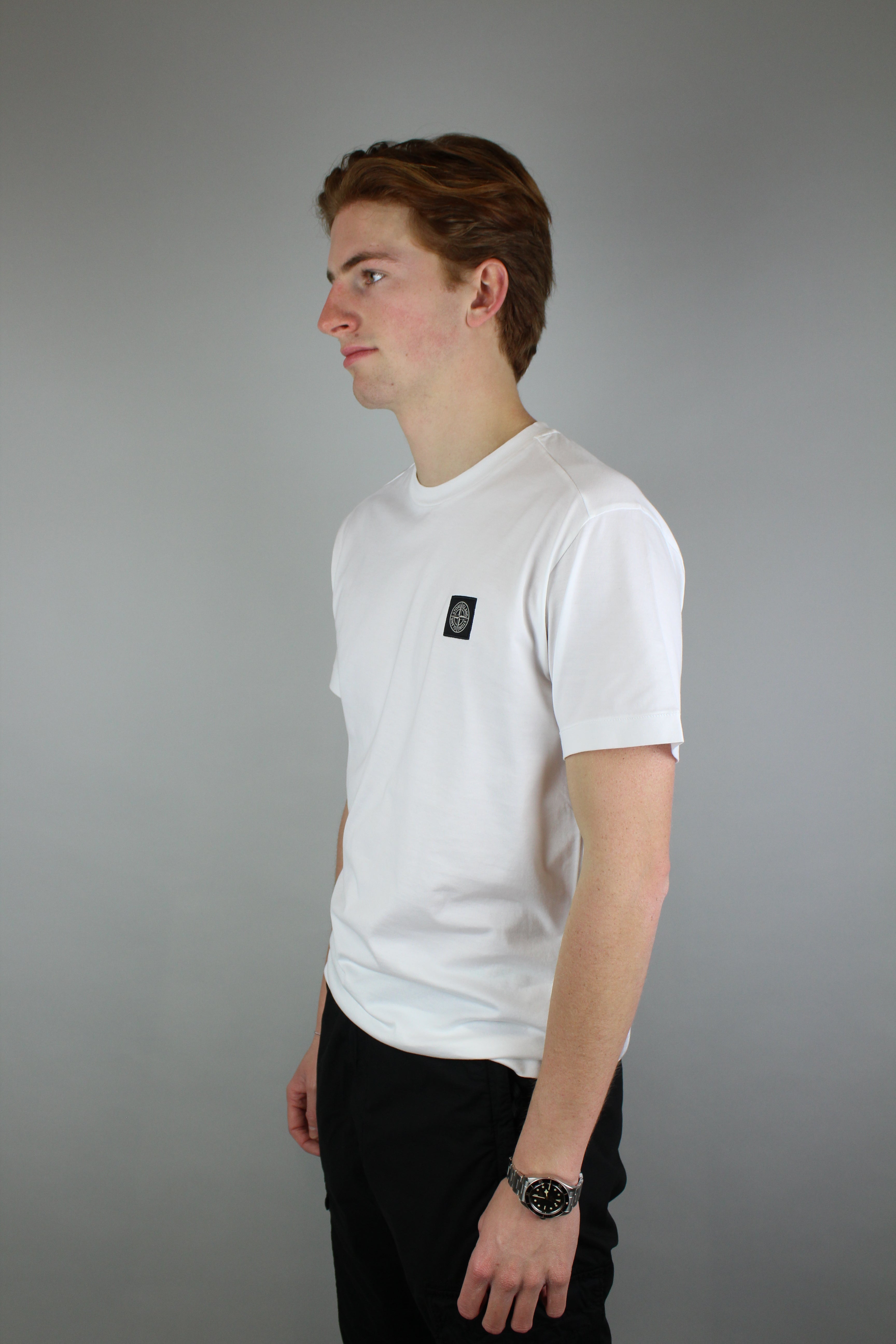 Stone Island Chest Logo T-Shirt 'White'-9638426739018-The Attic
