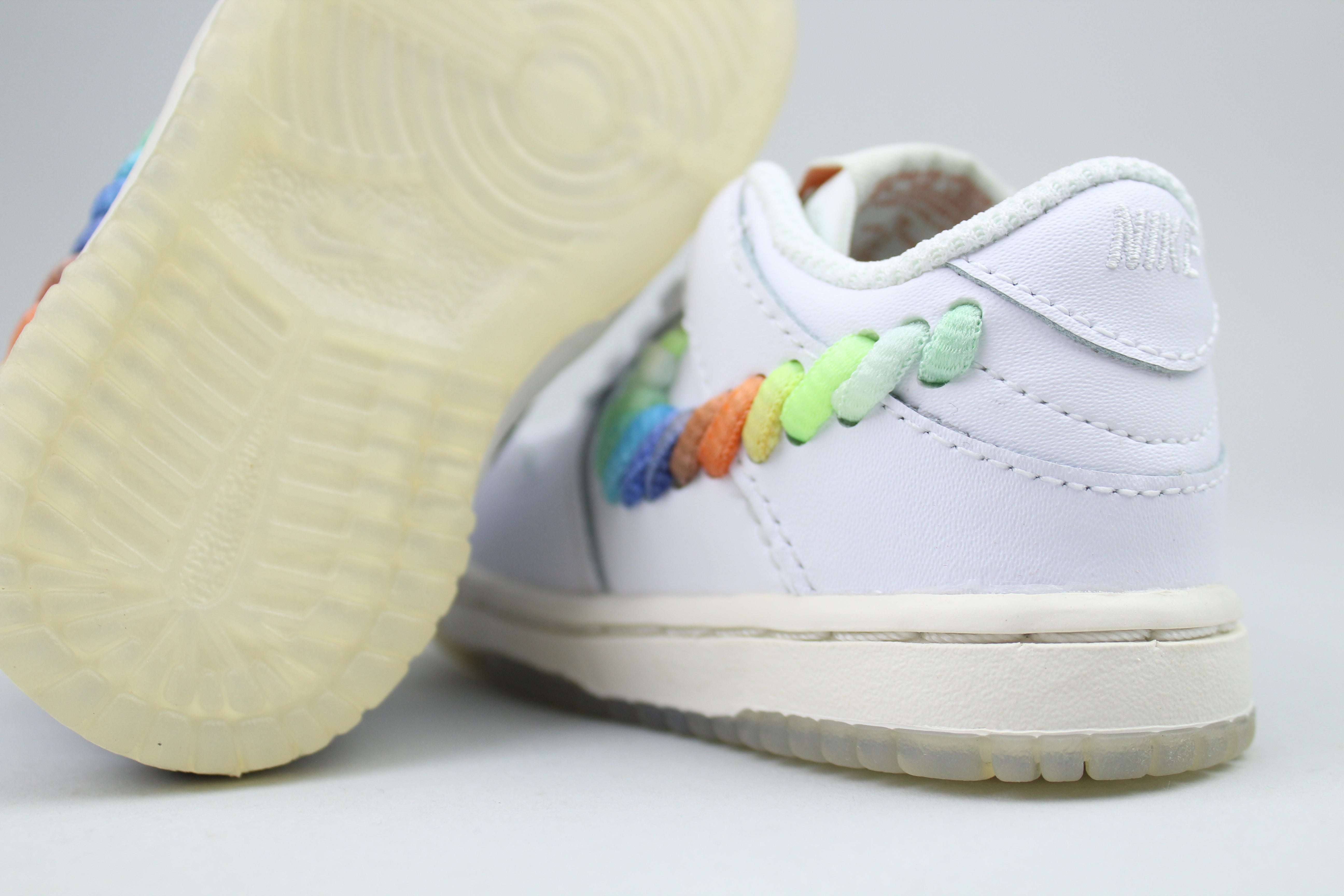 Nike Dunk Low SE Rainbow Lace Swoosh 'White' (TD)-10002387566922-The Attic