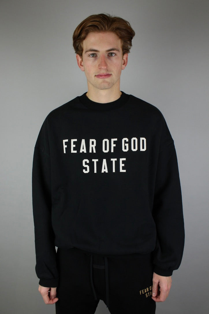 Fear of God Essentials Heavy Fleece Crewneck 'Black'-9579043782986-The Attic