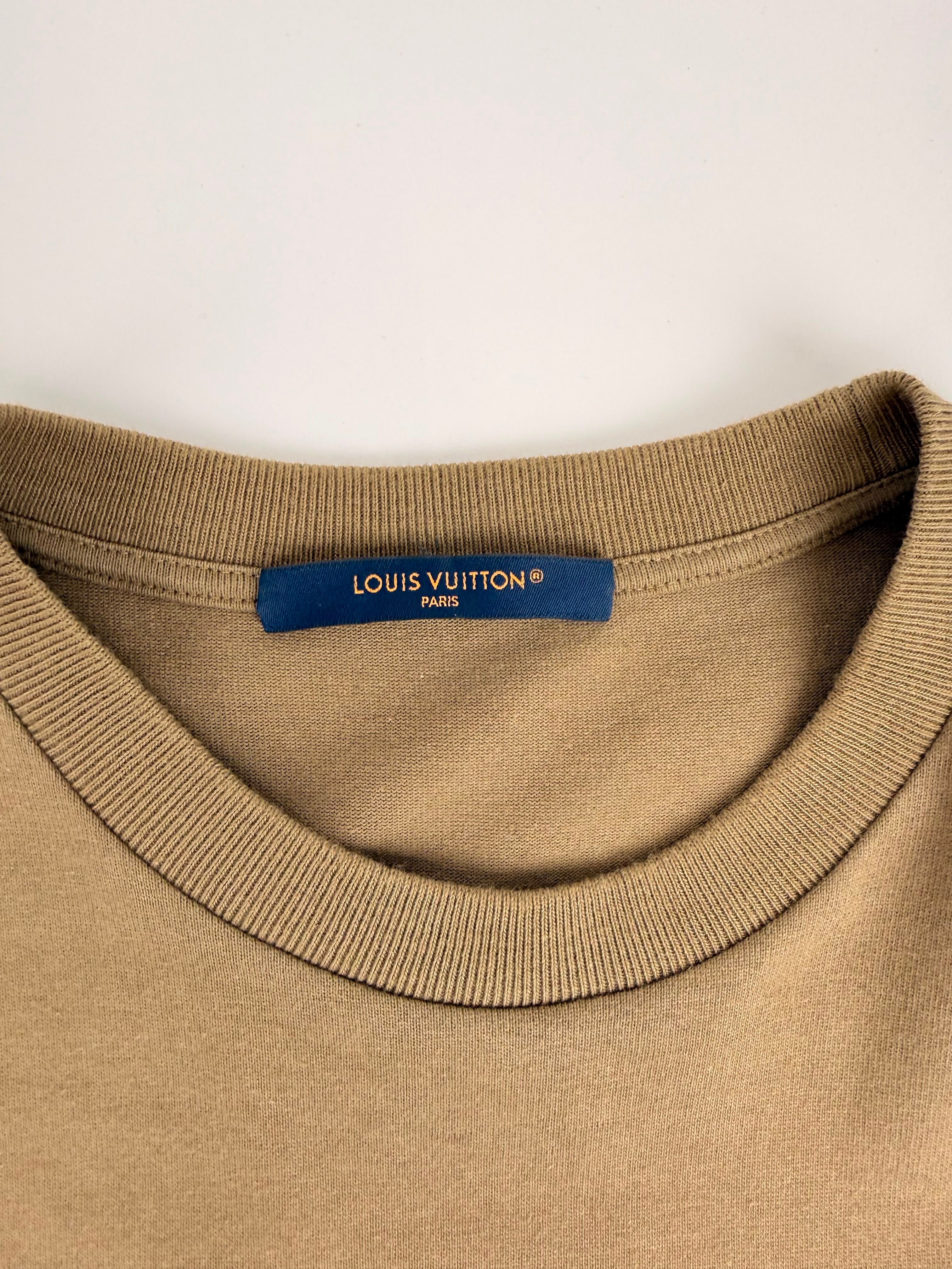Louis Vuitton Embroidered Signature Cotton T-Shirt 'Kangaroo' - Size S (ARCHIVE)