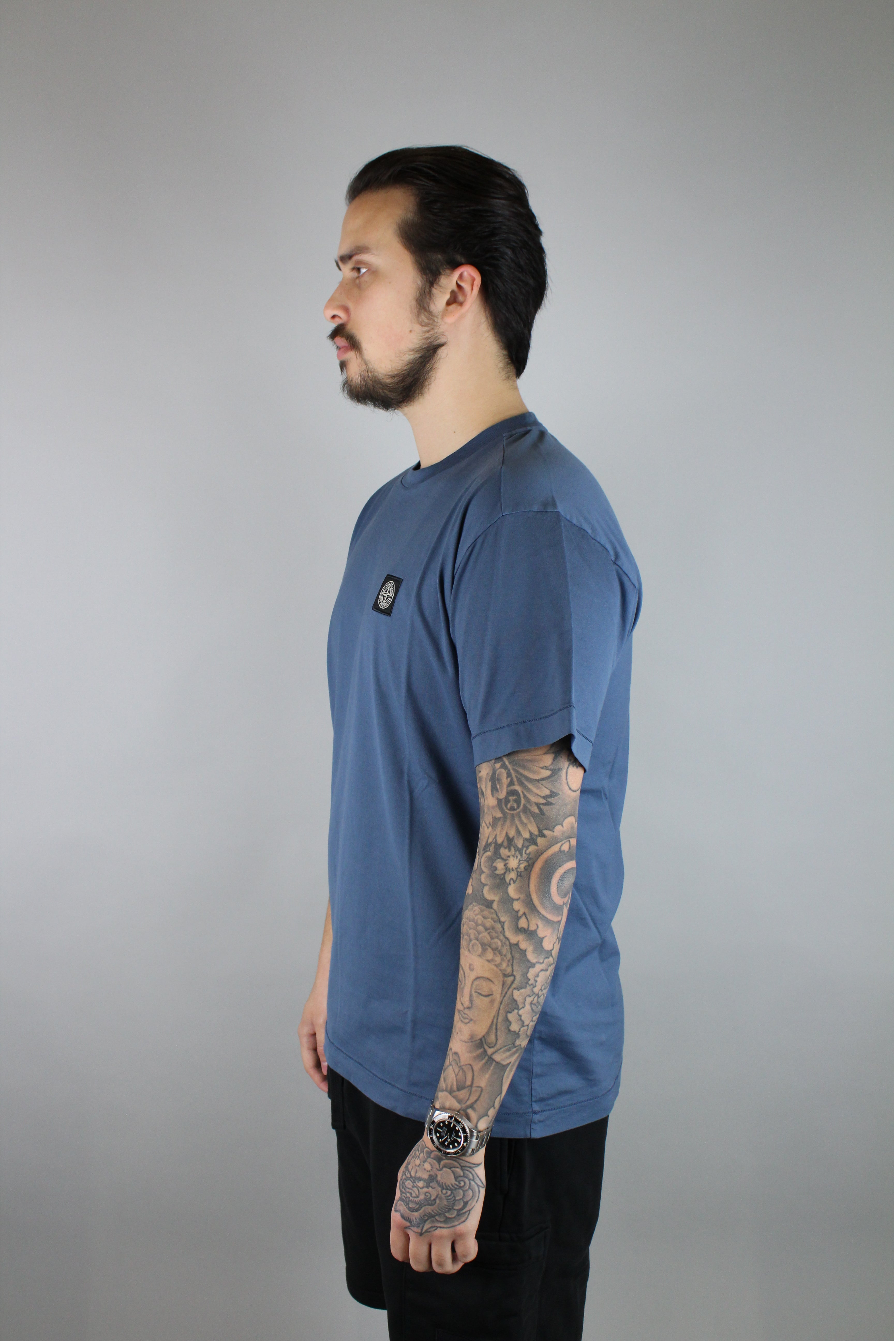 Stone Island Chest Logo T-Shirt 'Dark Blue'-8747731976522-The Attic