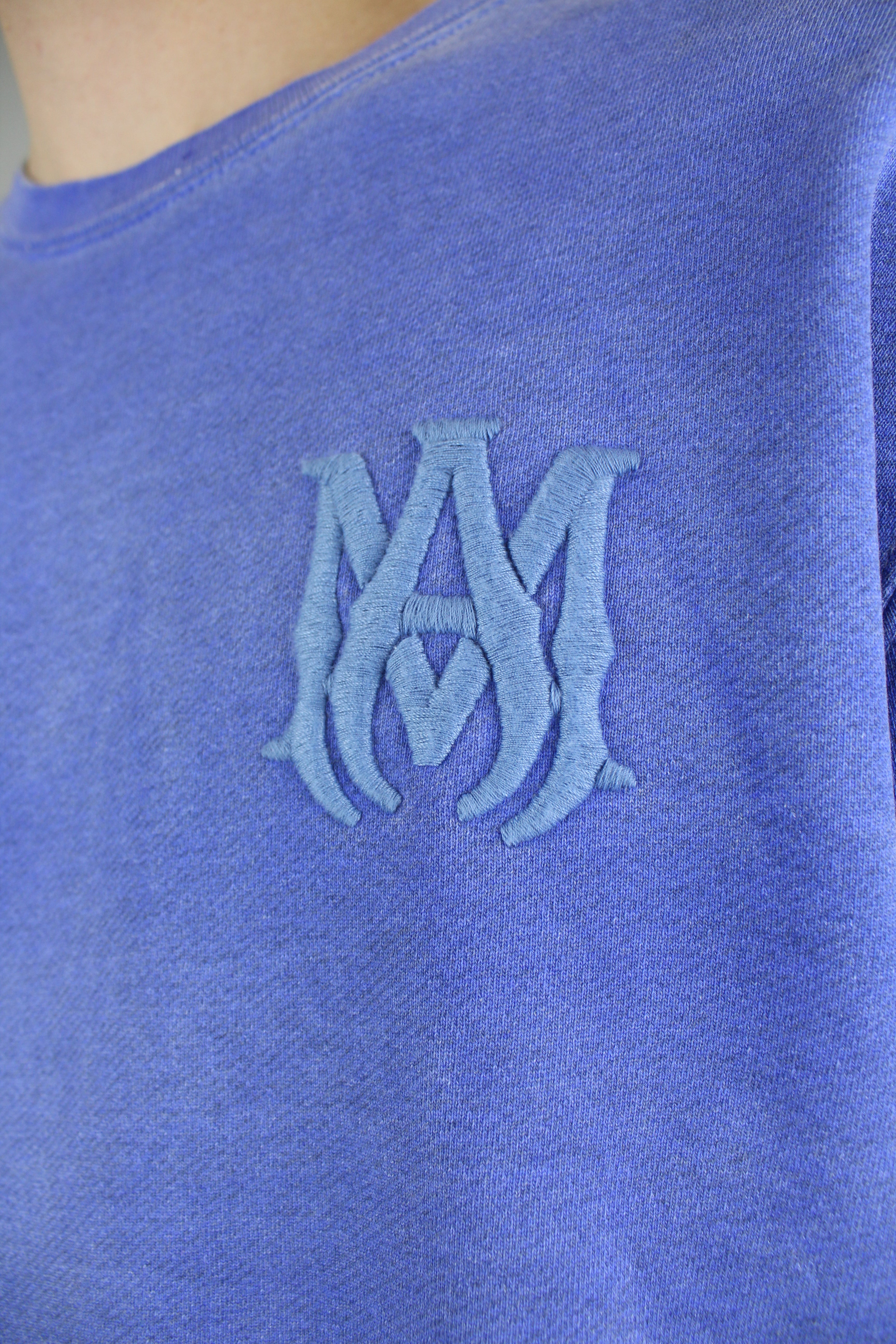 Amiri MA Bar Logo Crewneck 'Blue'-9620441792842-The Attic