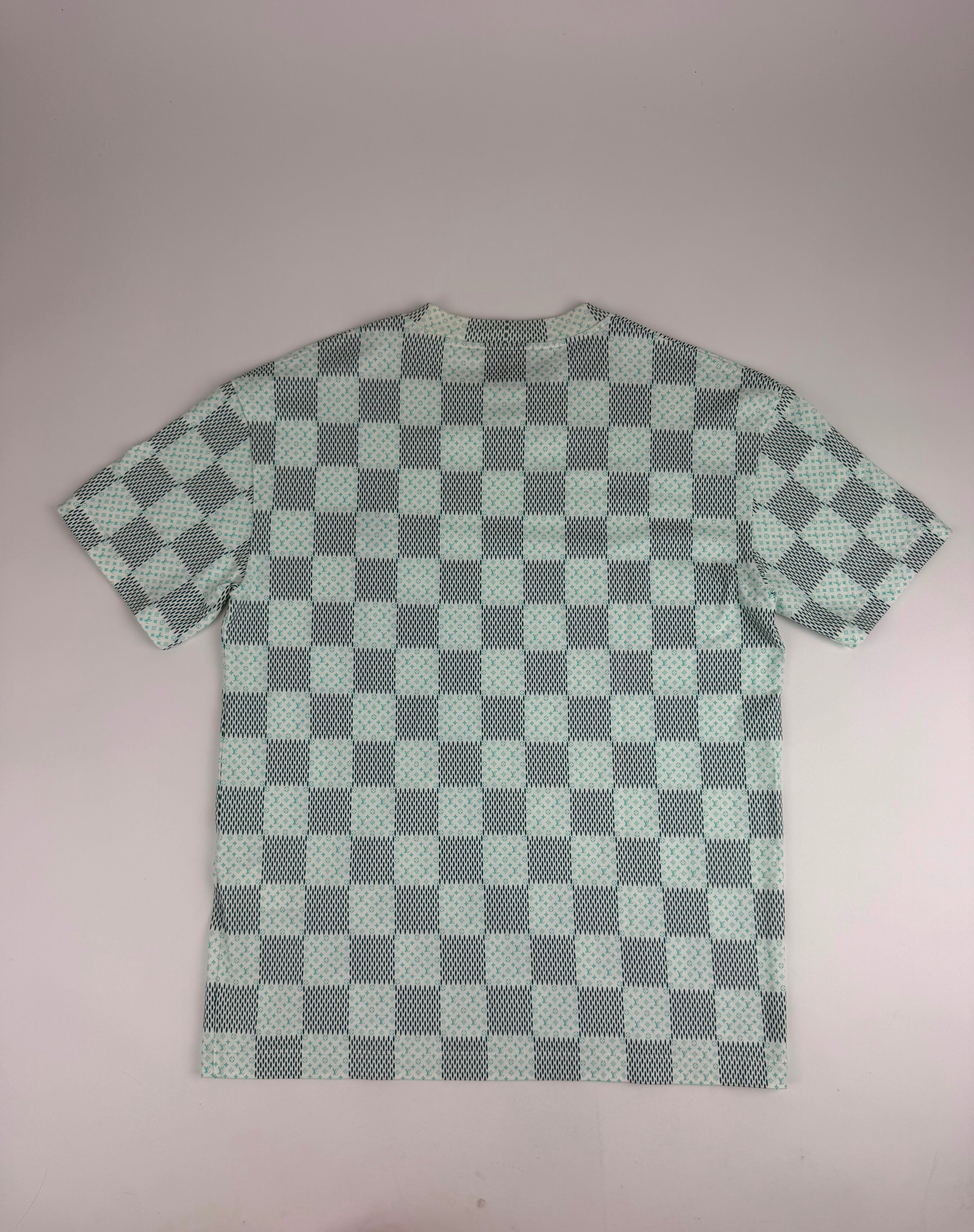 Louis Vuitton Printed Short-Sleeved Cotton Damier Monogram T-Shirt 'Milky White' - Size S (ARCHIVE)