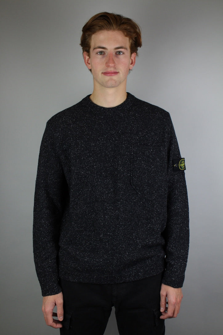 Stone Island Maglia Wool Crewneck 'Black'-9540207411530-The Attic
