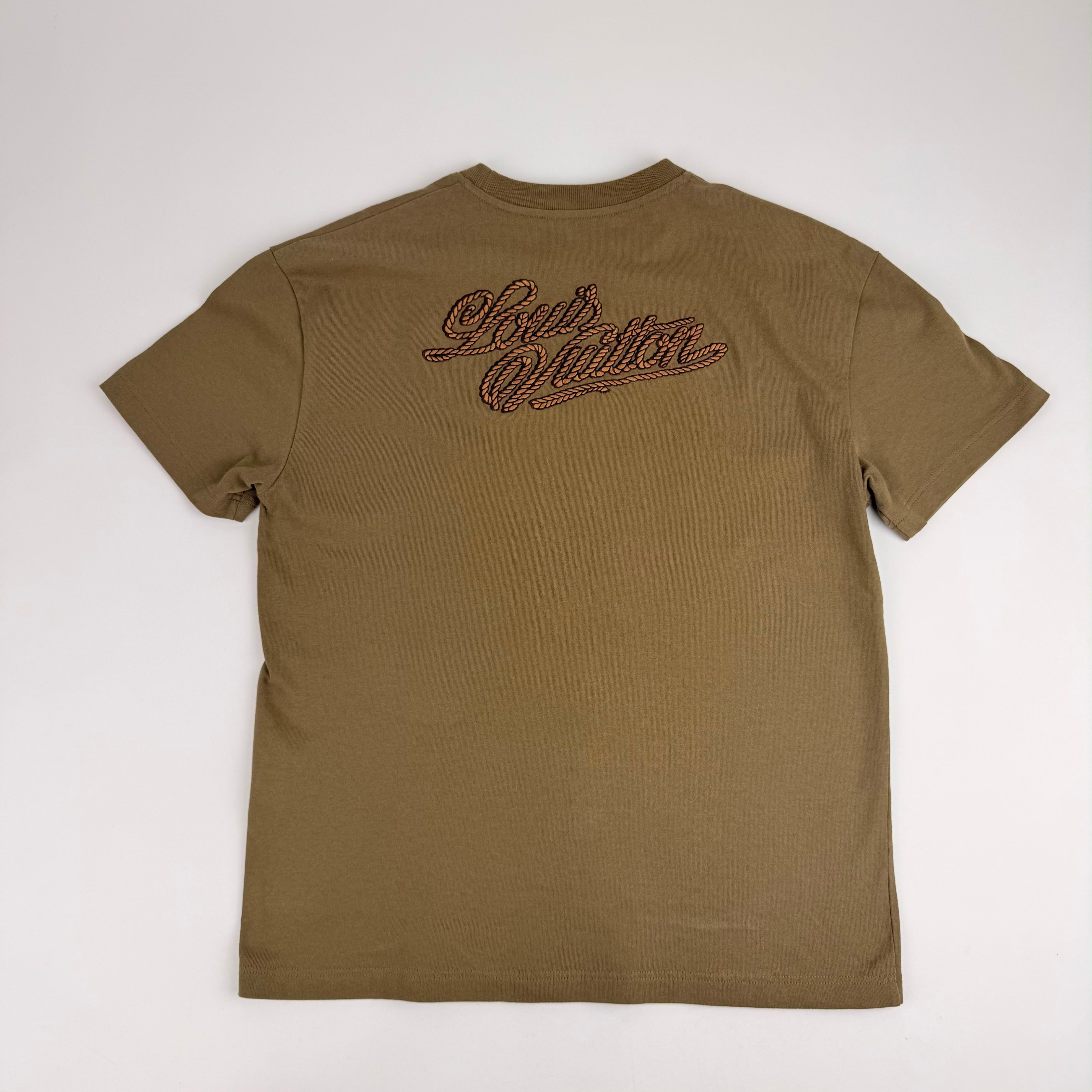 Louis Vuitton Embroidered Signature Cotton T-Shirt 'Kangaroo' - Size S (ARCHIVE)