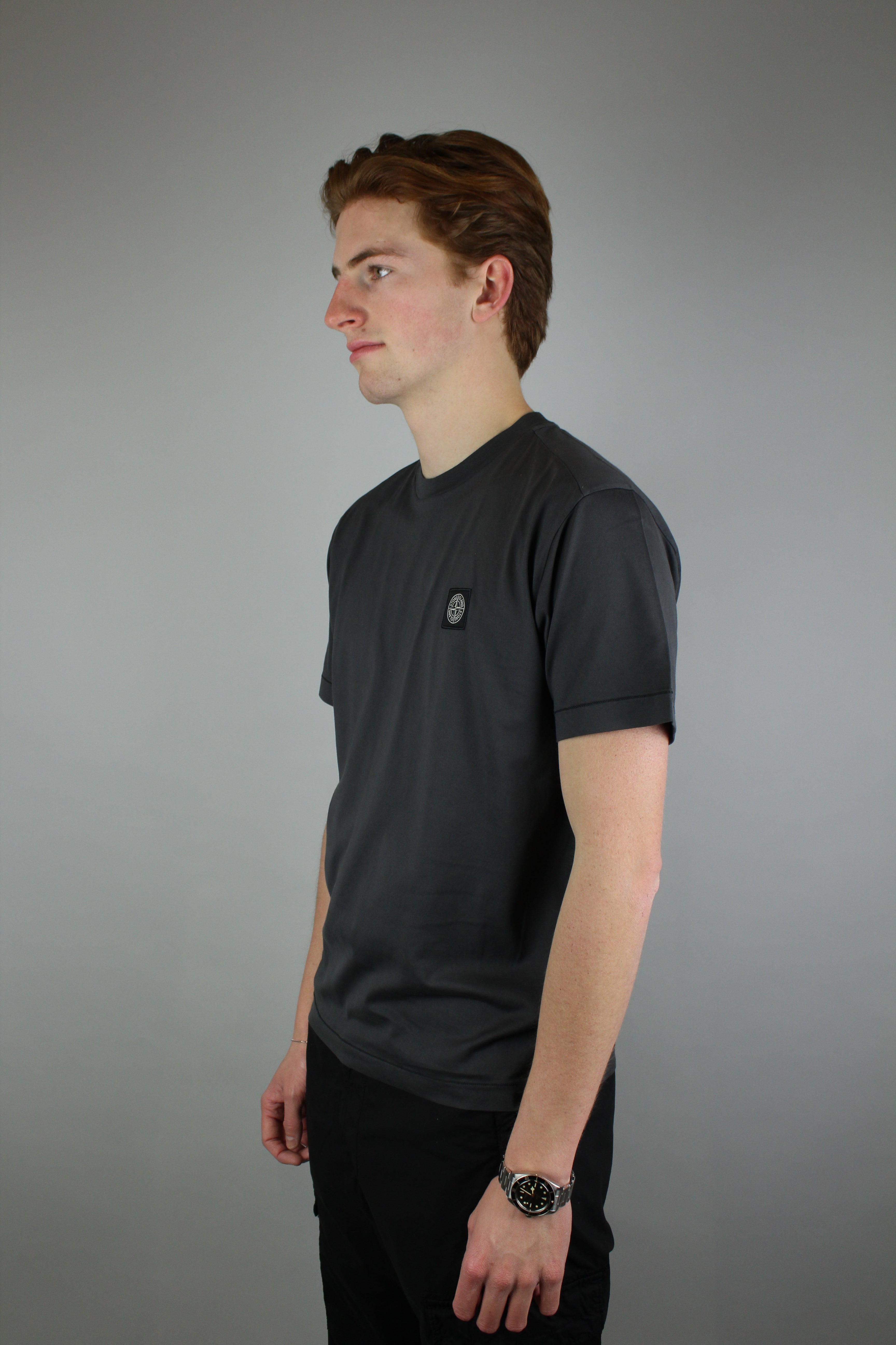 Stone Island Chest Logo T-Shirt 'Charcoal'-9638439125322-The Attic