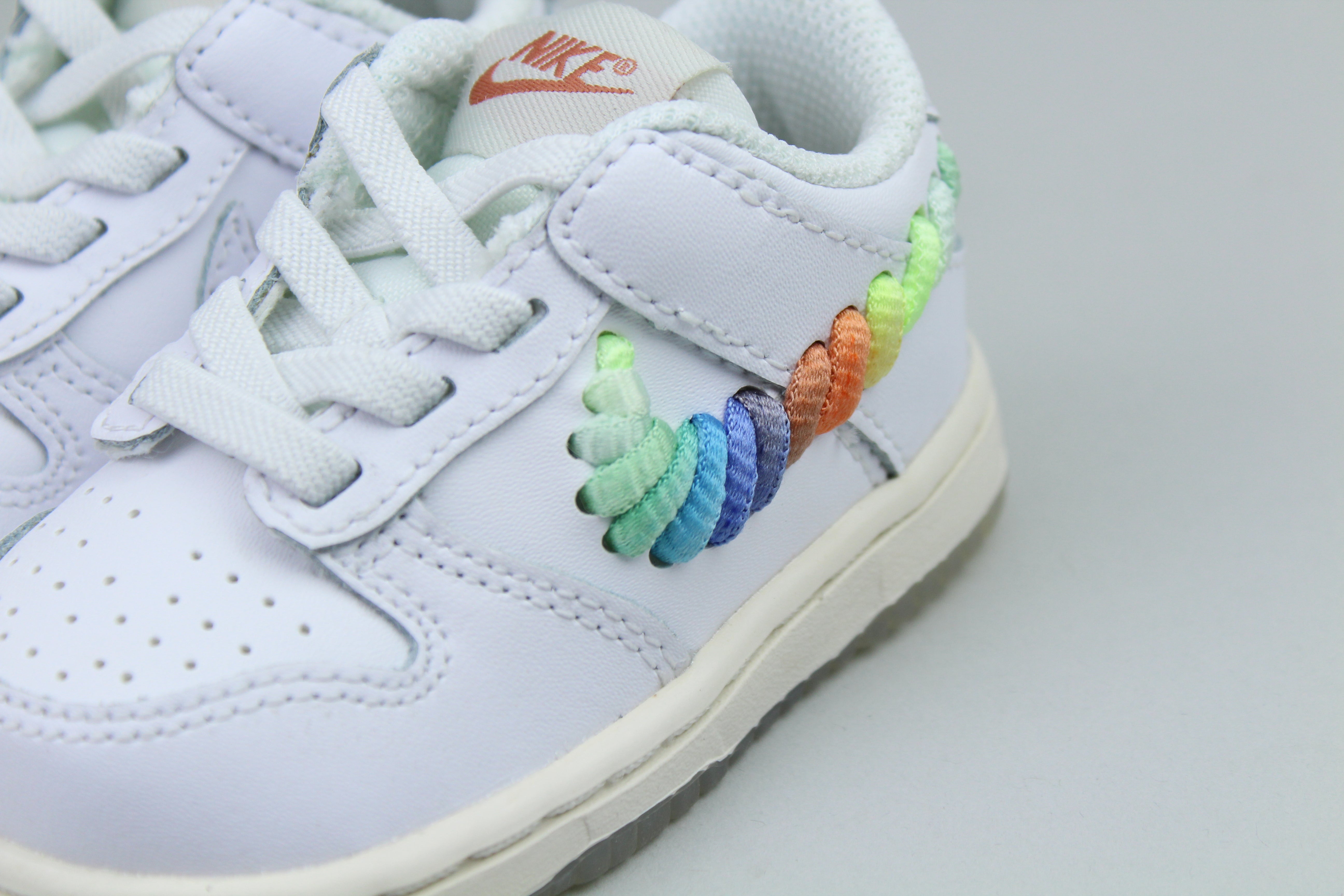Nike Dunk Low SE Rainbow Lace Swoosh 'White' (TD)-10002387566922-The Attic