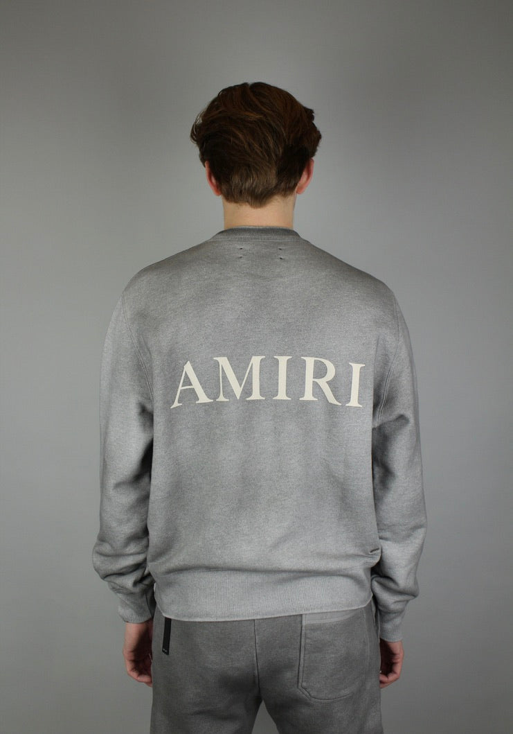 Amiri Aged Puff Logo Crewneck 'Grey'-9642072539466-The Attic