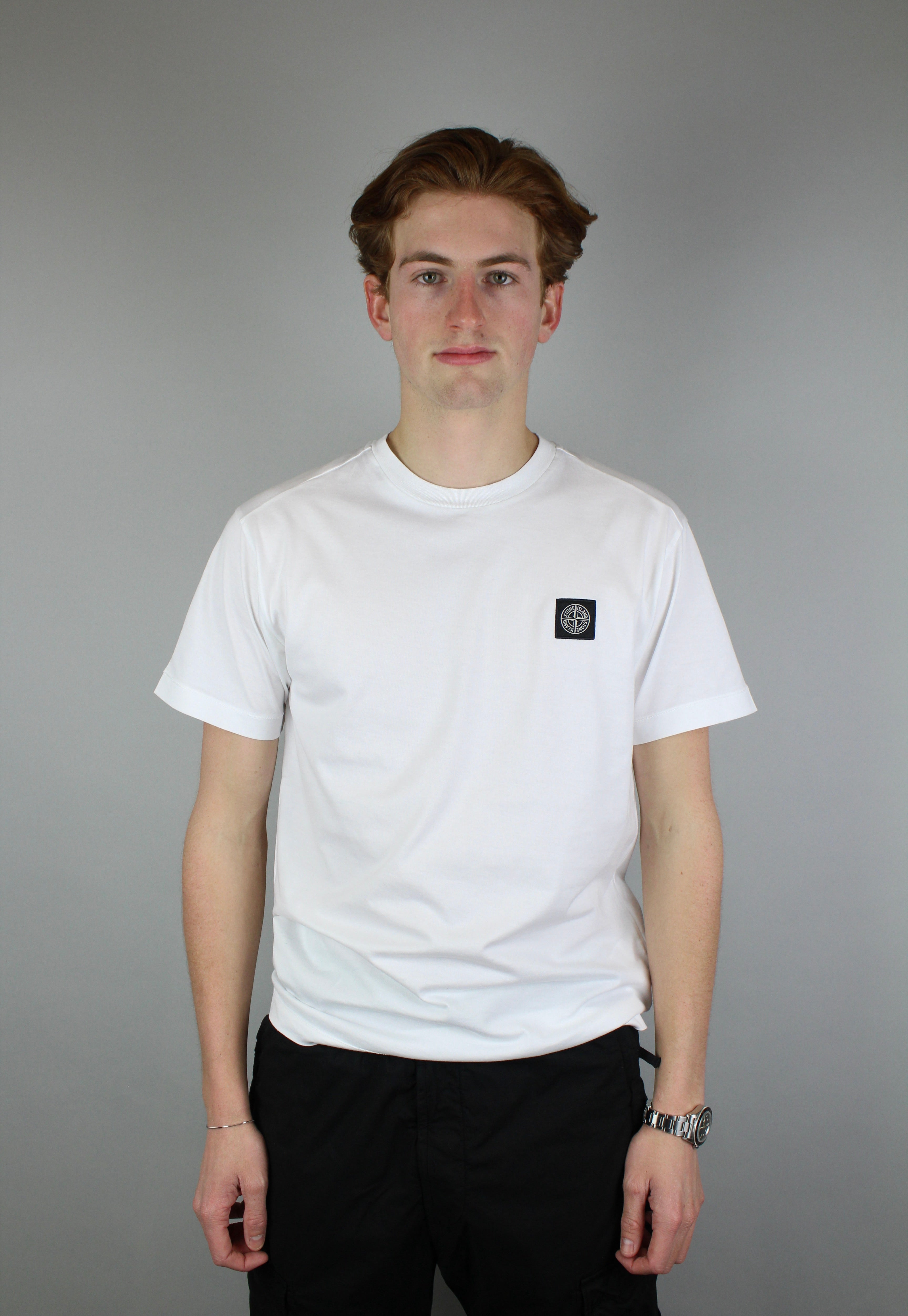 Stone Island Chest Logo T-Shirt 'White'-9638426739018-The Attic