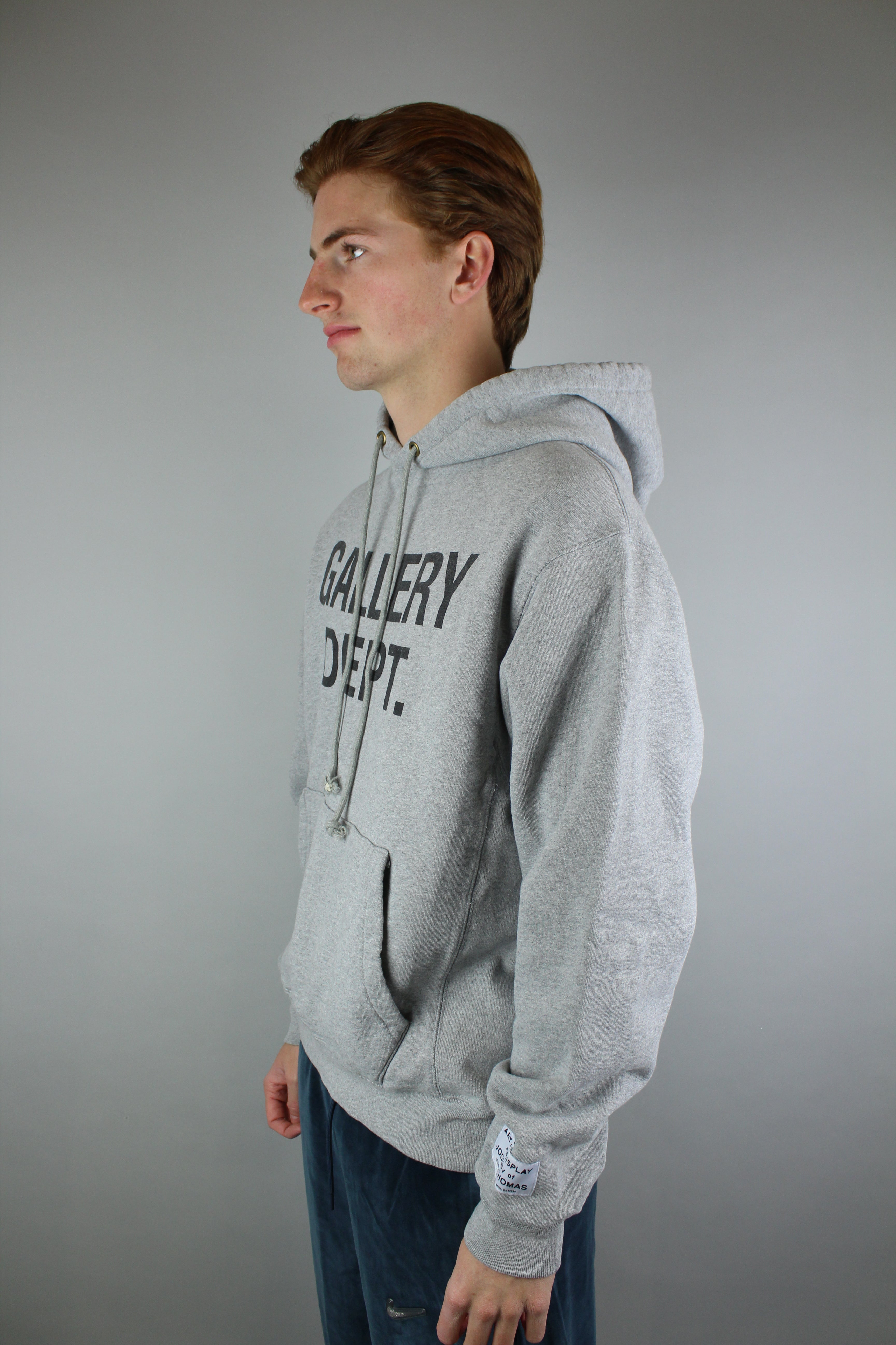 Gallery Dept. Center Logo Hoodie 'Heather Grey'-9577771991370-The Attic