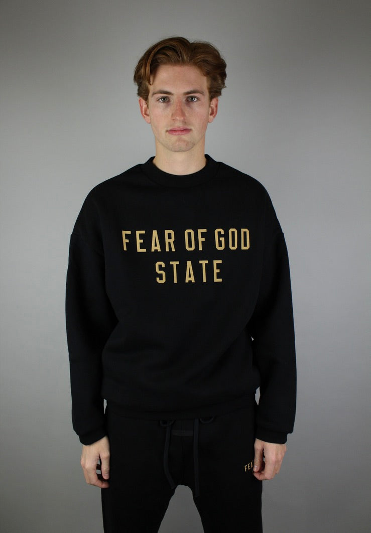 Fear of God Essentials Fleece Crewneck 'Black'-9579035885898-The Attic