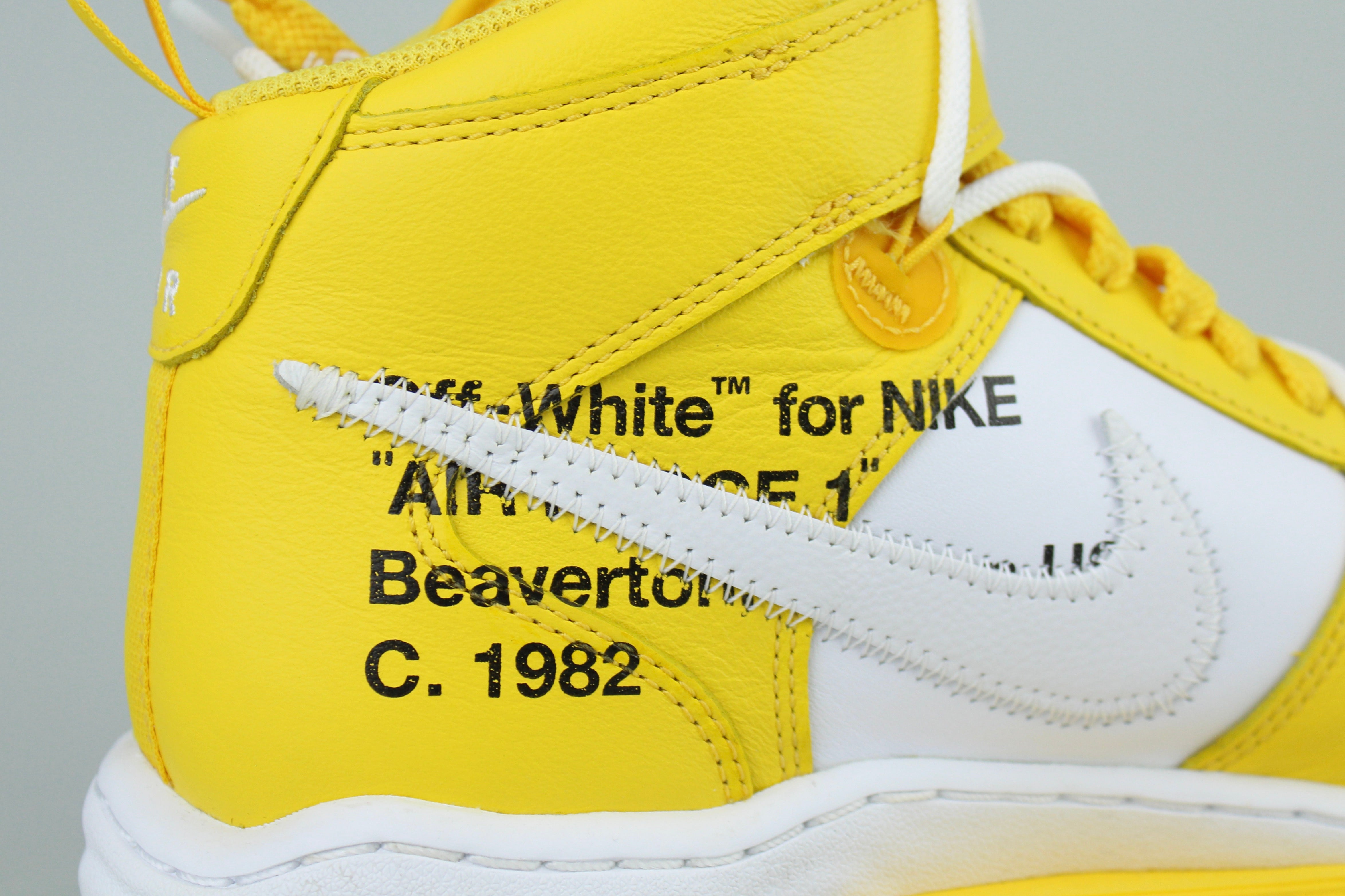 Off-White x Nike Air Force 1 Mid 'Varsity Maize' - Size 41 (ARCHIVE)-10175735759178-The Attic