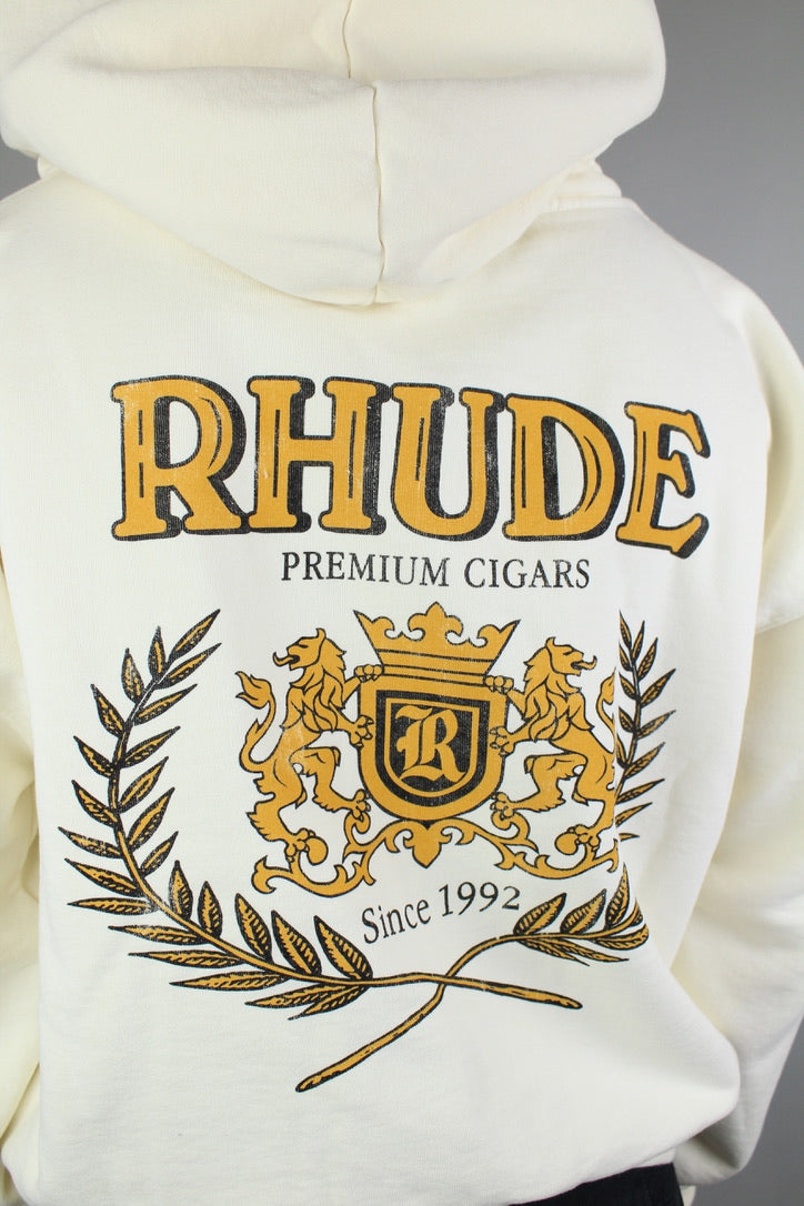 Rhude Cresta Cigar Hoodie 'Vintage White'-9542957302090-The Attic