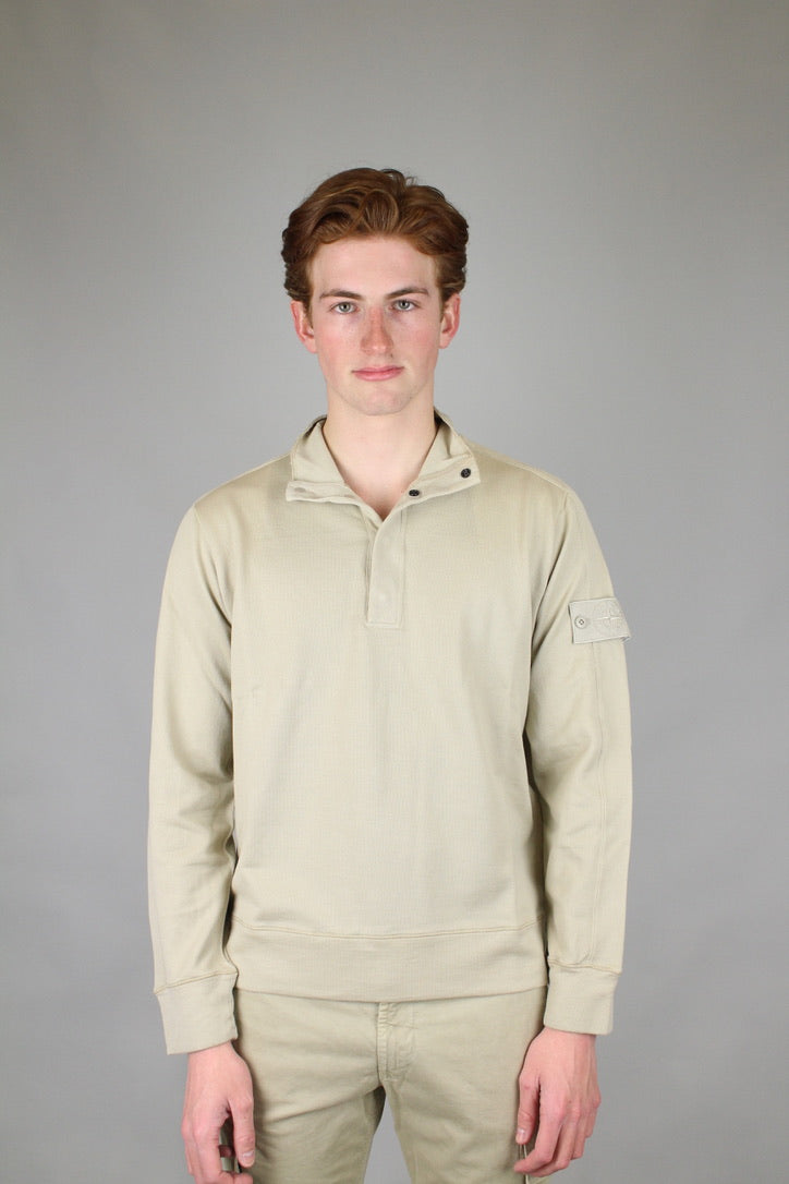 Stone Island Felpa Ghost Button-Up 'Beige'-8748004507978-The Attic
