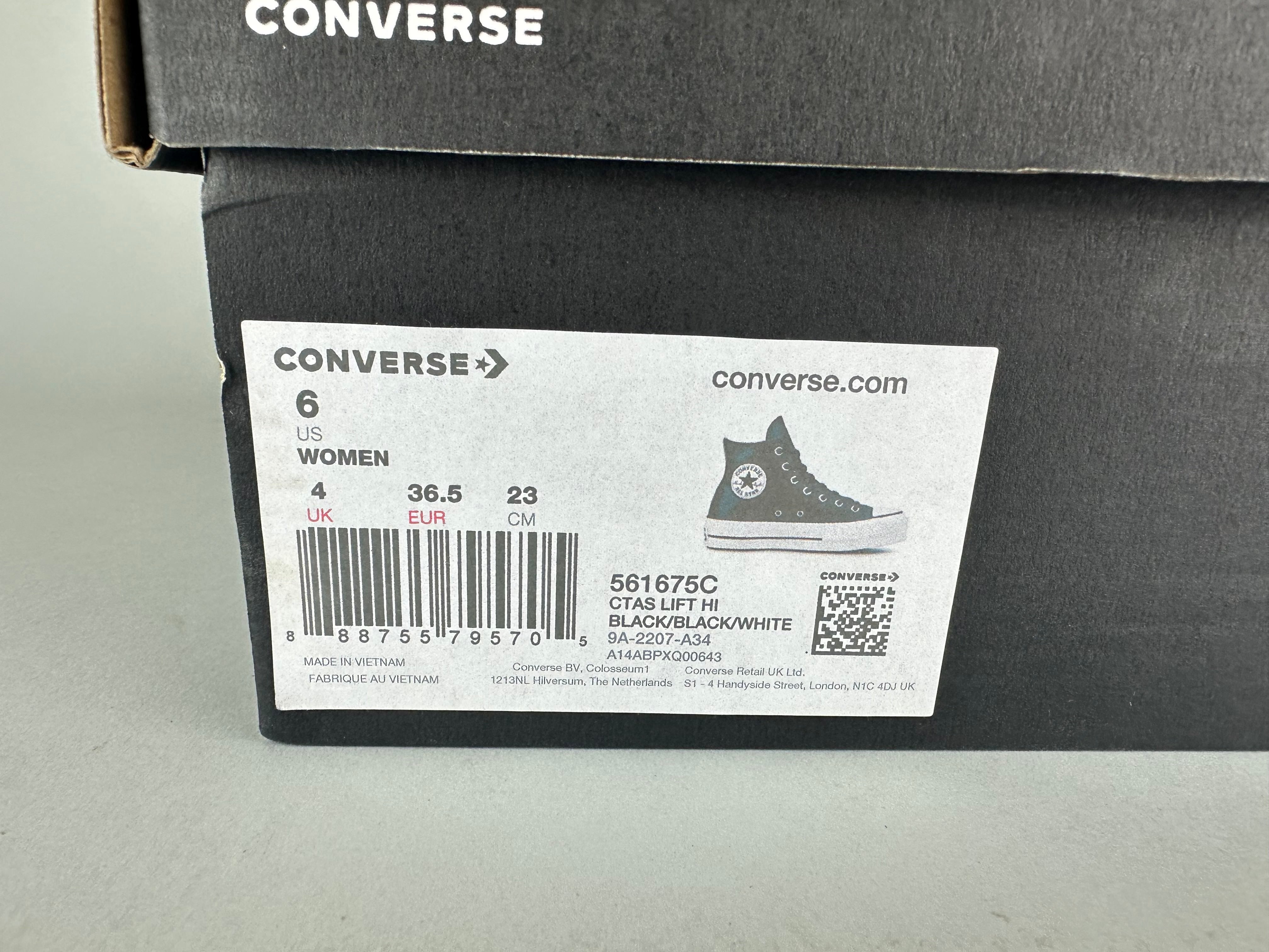 Converse Wmns Chuck Taylor All Star Lift High 'Black' - Size 36.5 (ARCHIVE)