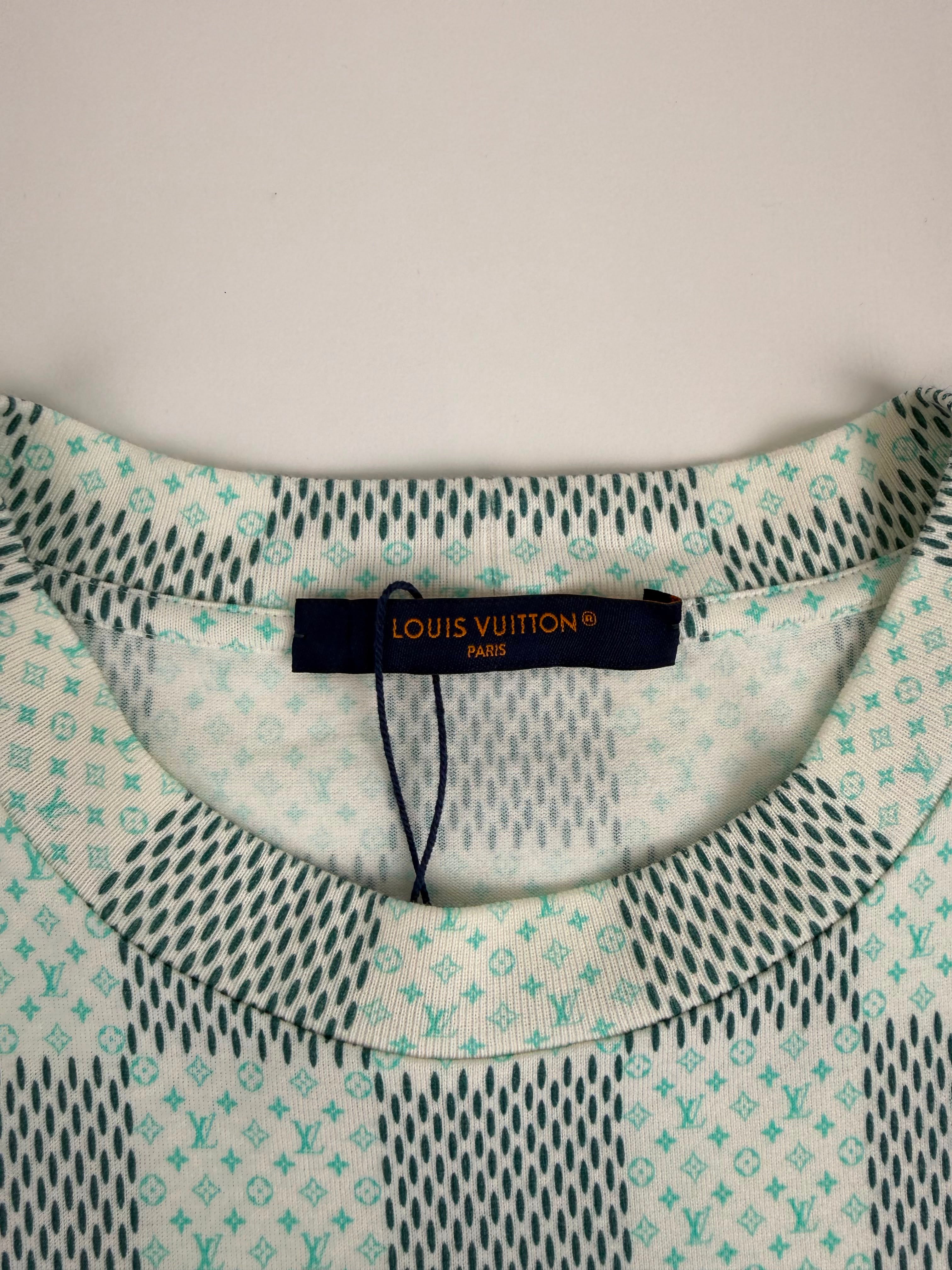 Louis Vuitton Printed Short-Sleeved Cotton Damier Monogram T-Shirt 'Milky White' - Size S (ARCHIVE)