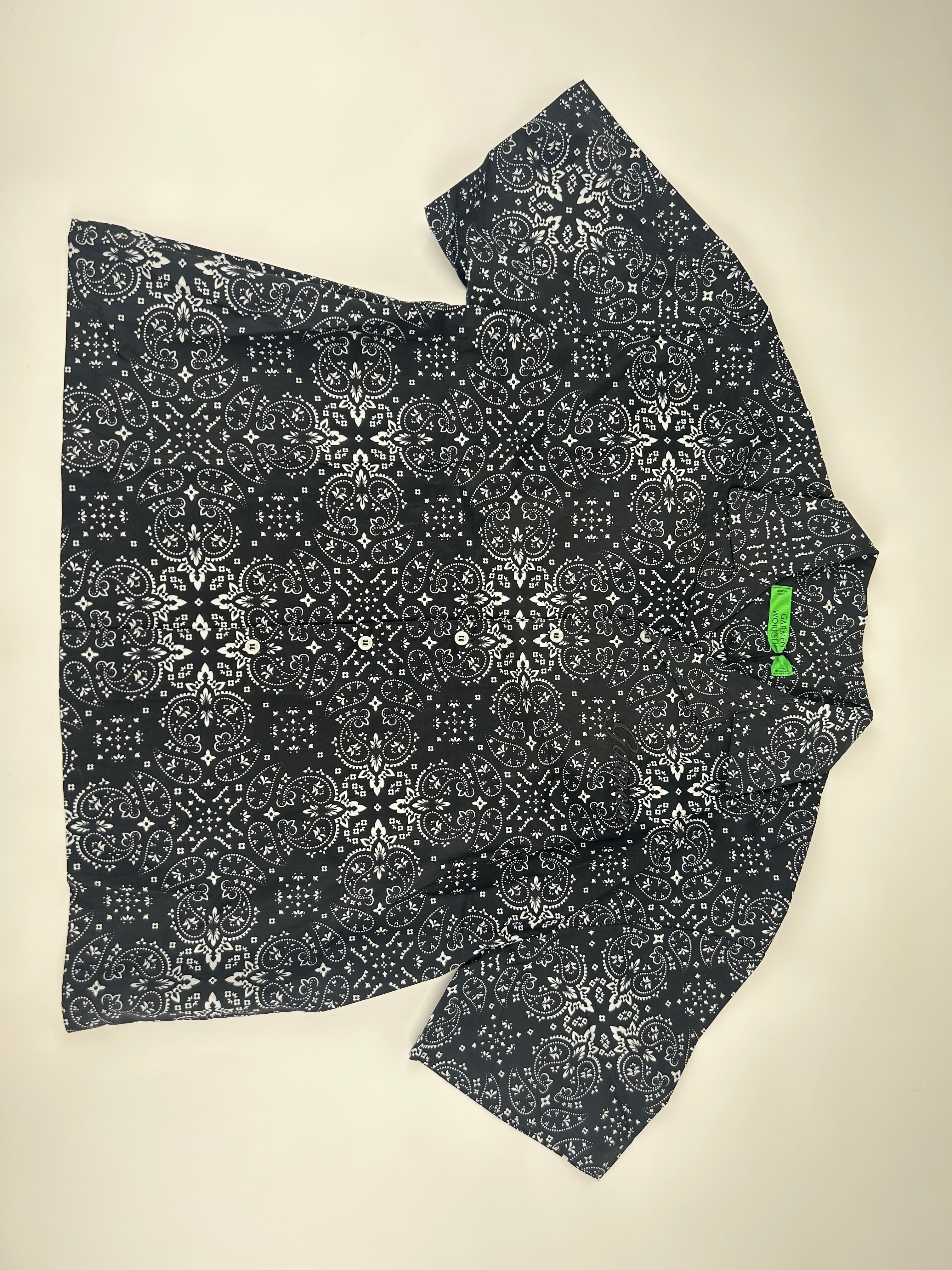 Garment Workshop Paisley Bandana Short Sleeves Shirt 'Black' - Size M (ARCHIVE)