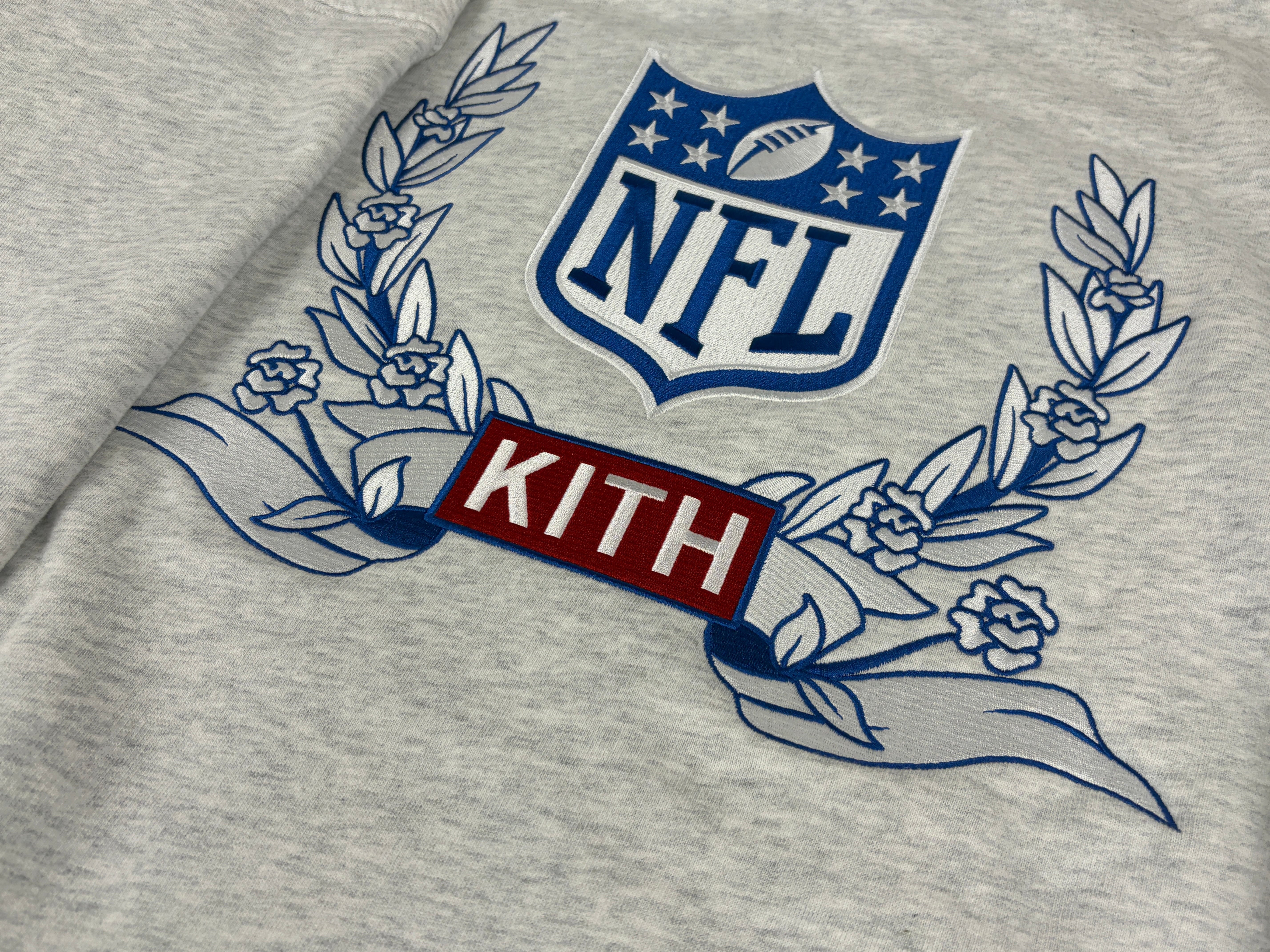 Kith x NFL Giants Laurel Hoodie Lys Heather Grå - Størrelse S (ARKIV)