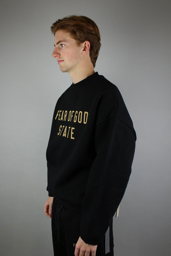 Fear of God Essentials Fleece Crewneck 'Black'-9579035885898-The Attic