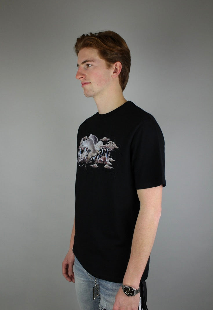Amiri Pegasus Script-print T-shirt 'Black'-9642147578186-The Attic