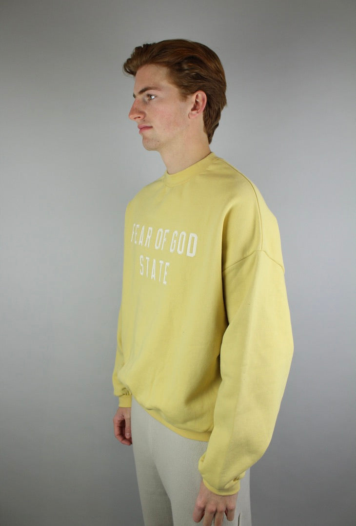 Fear of God Essentials Heavy Fleece Crewneck 'Amber'-9578925064522-The Attic