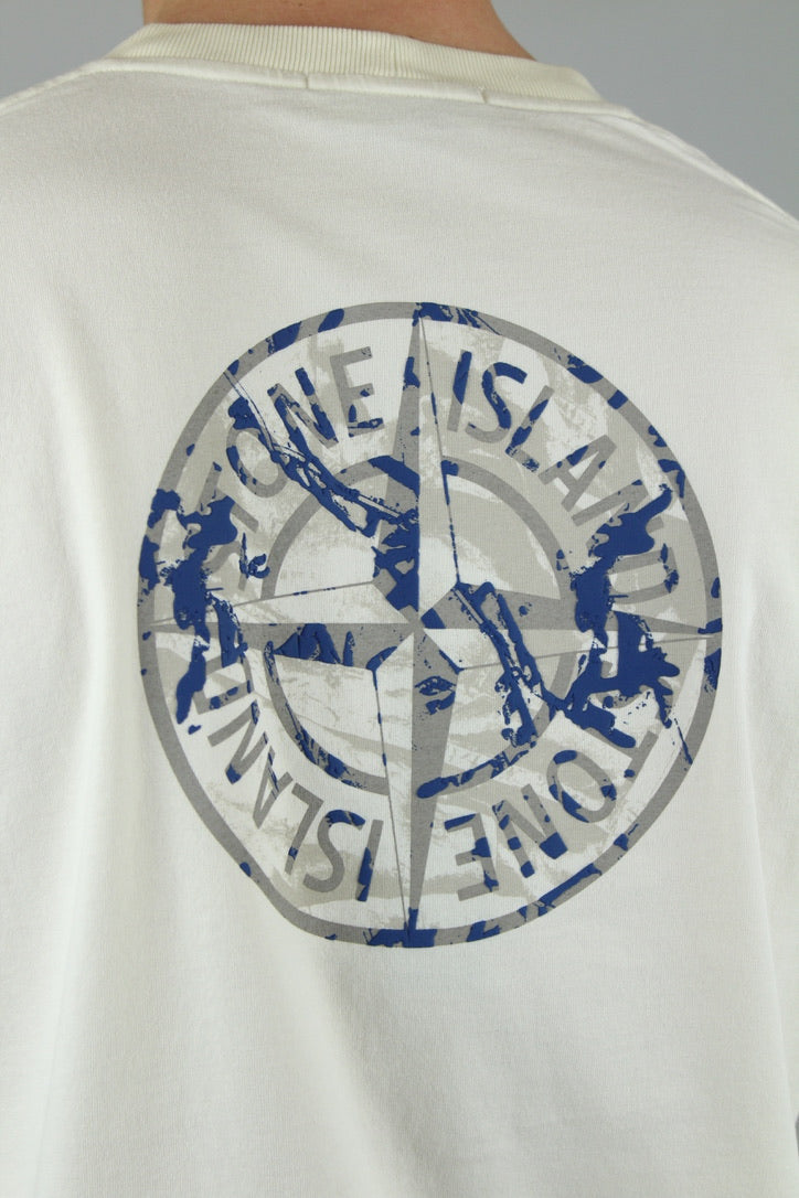 Stone Island 21002RC Combed Organic Cotton Jersey 'White/Blue'-10124854001994-The Attic