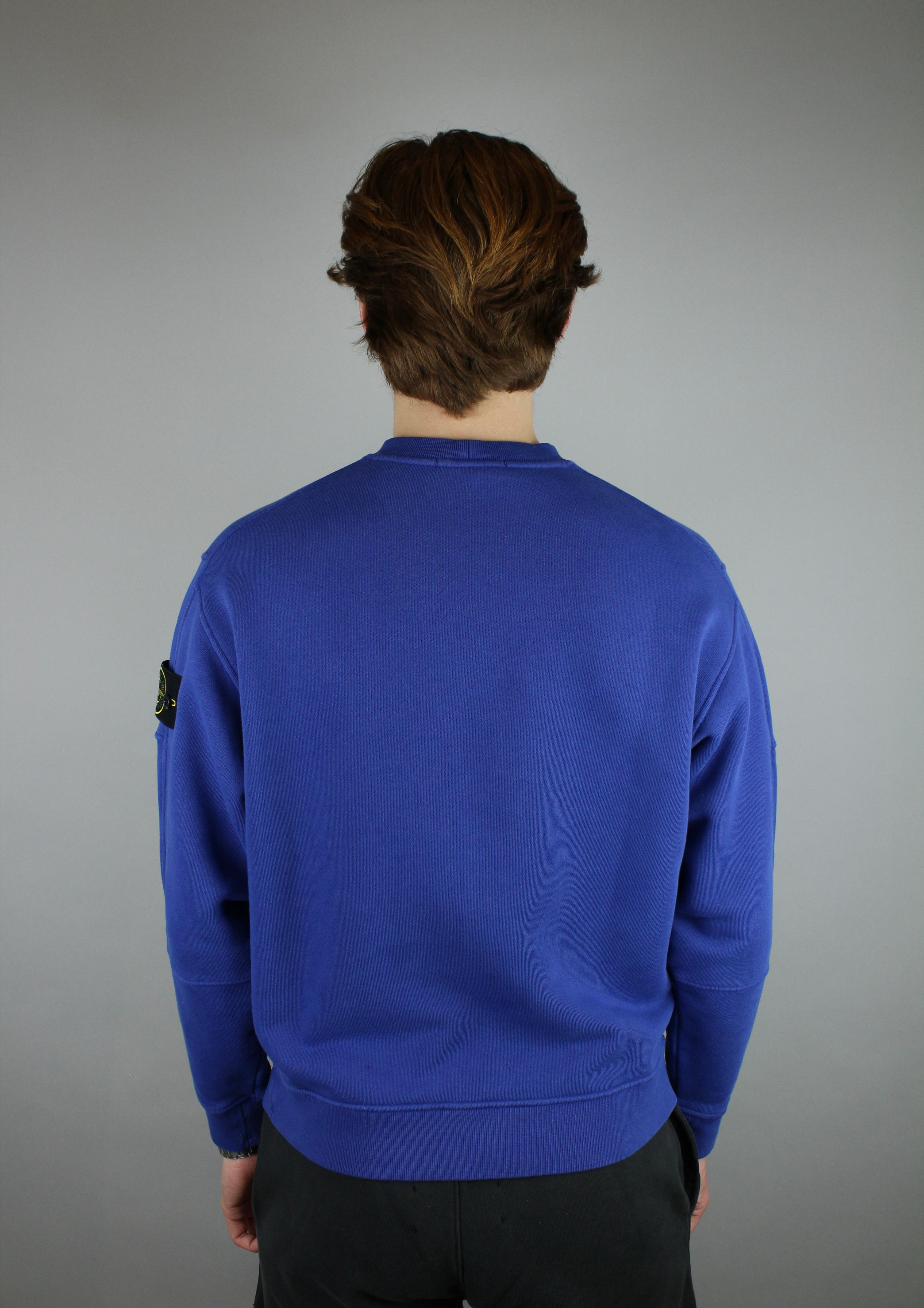 Stone Island Felpa Fleece Crewneck Old Effect 'Bright Blue'-10028217631050-The Attic