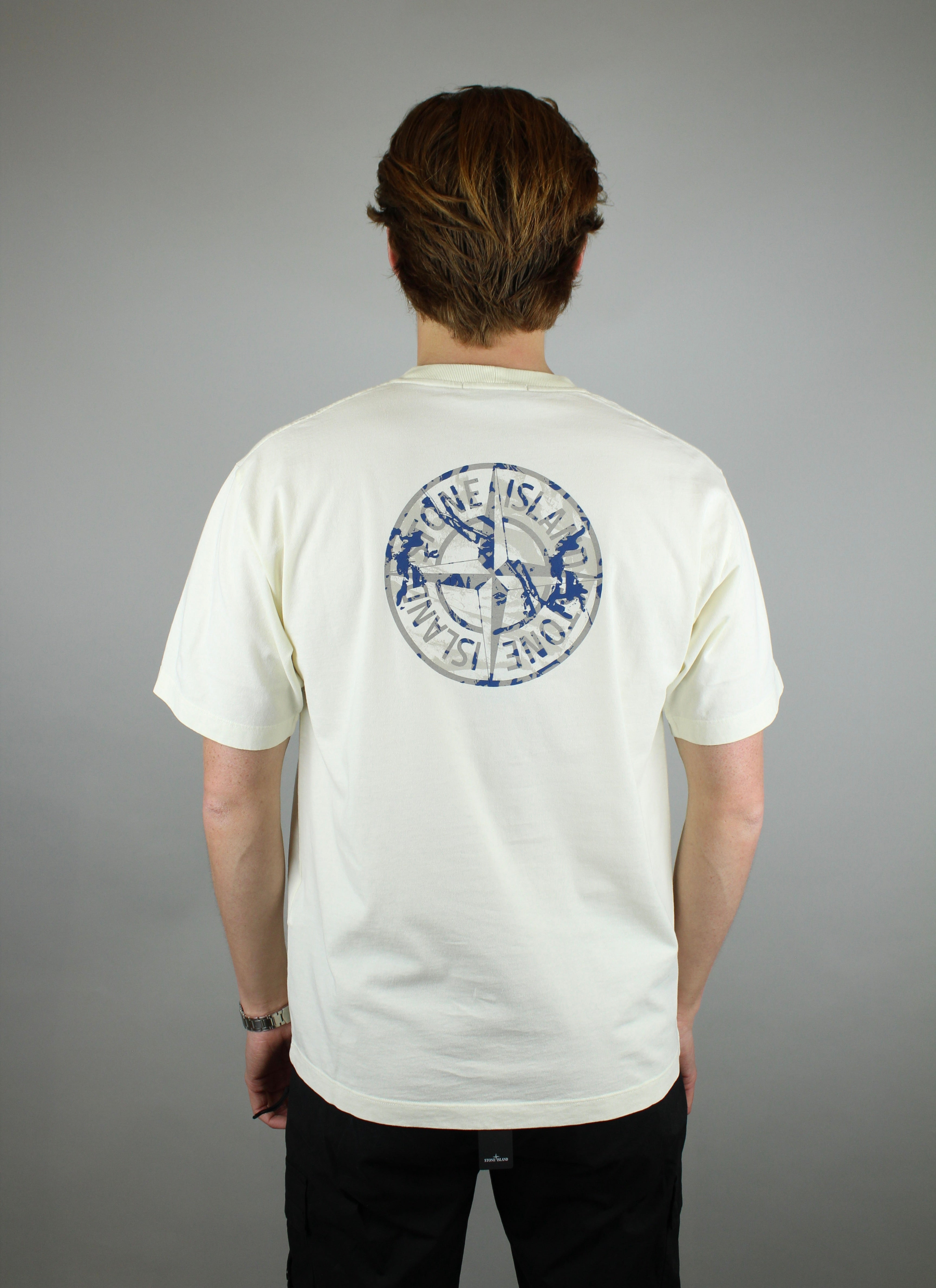 Stone Island 21002RC Combed Organic Cotton Jersey 'White/Blue'-10124854001994-The Attic