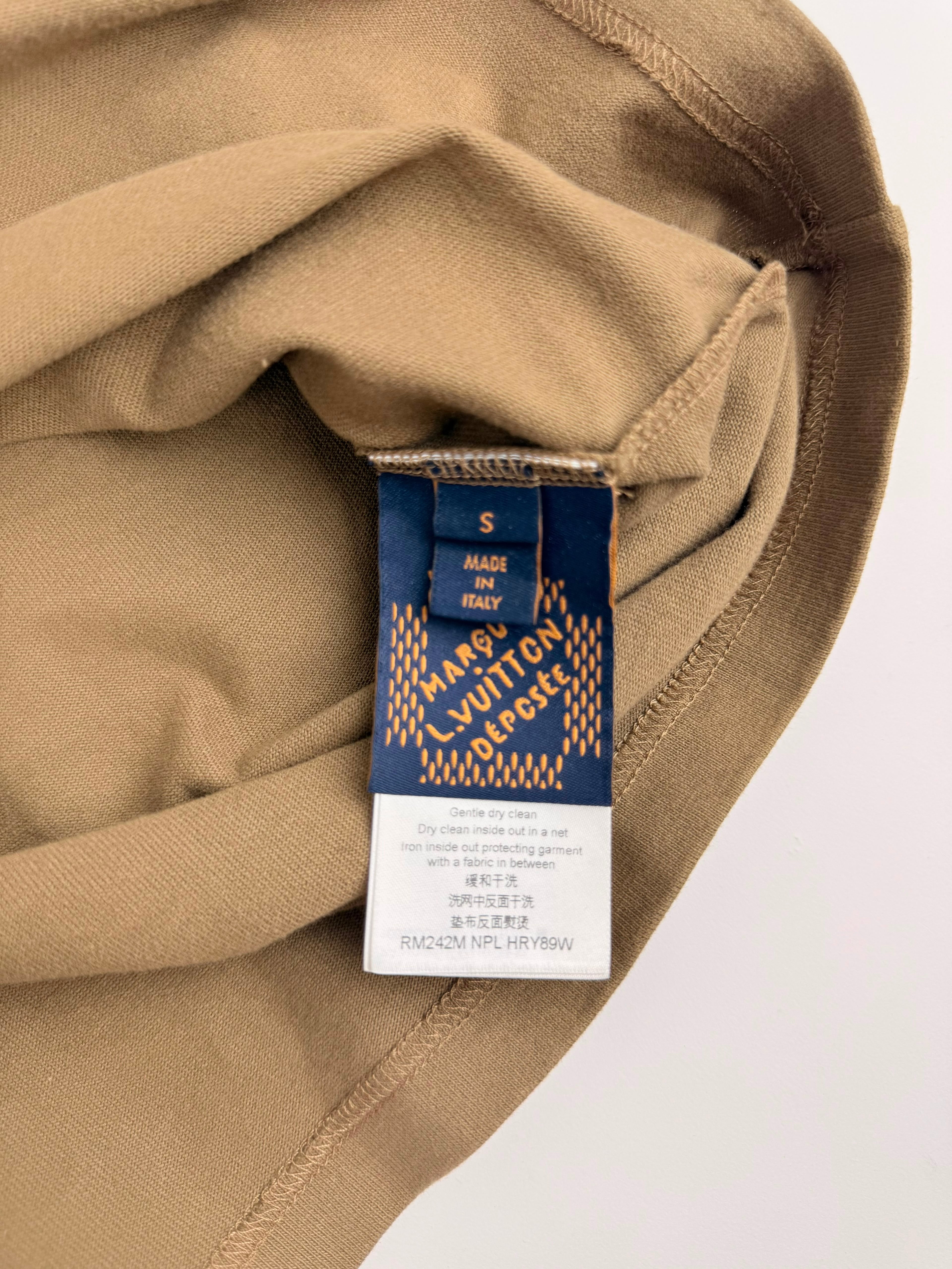 Louis Vuitton Embroidered Signature Cotton T-Shirt 'Kangaroo' - Size S (ARCHIVE)