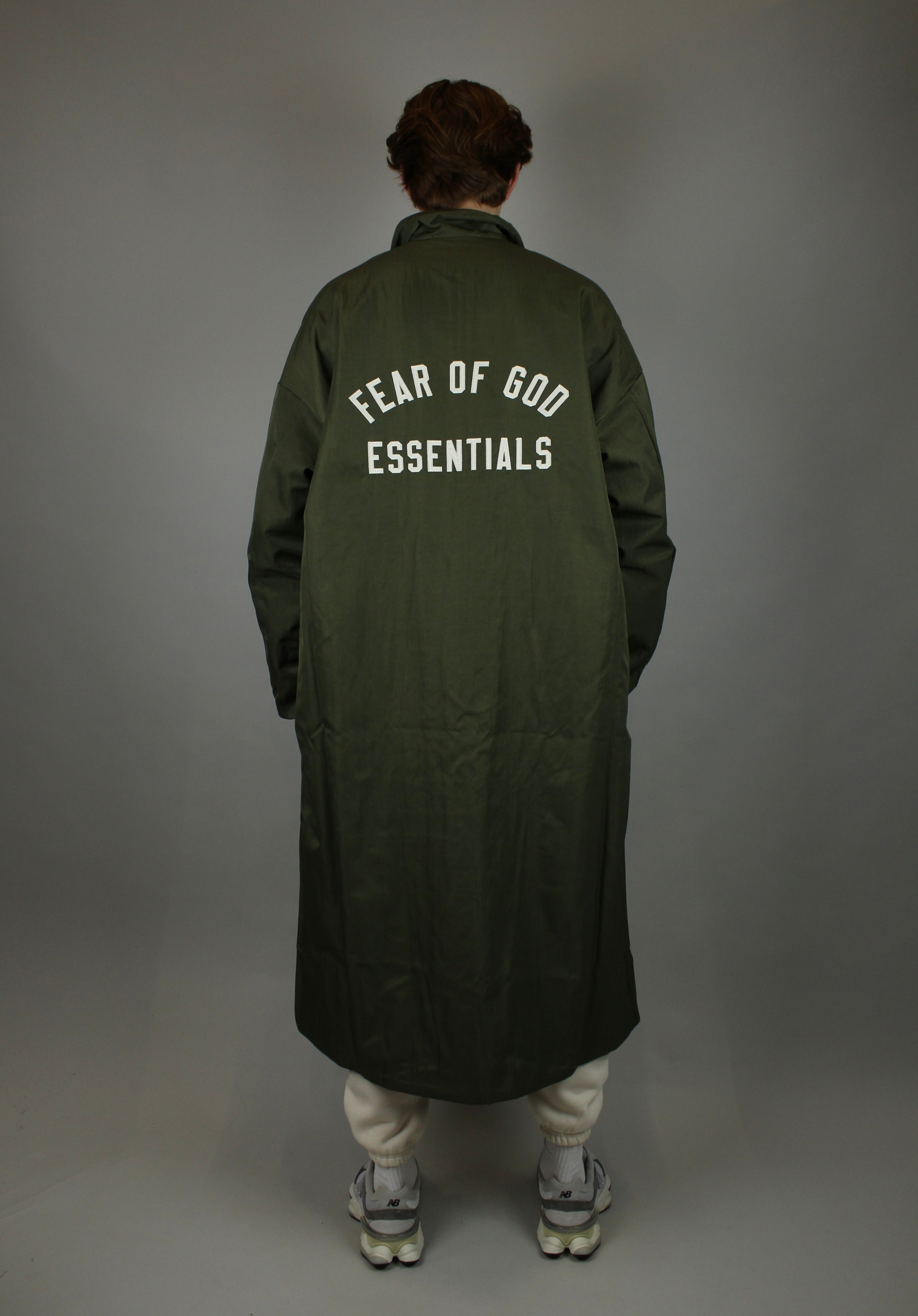 Fear of God Essentials Textured Nylon Field Trench 'Military'-10039647076682-The Attic