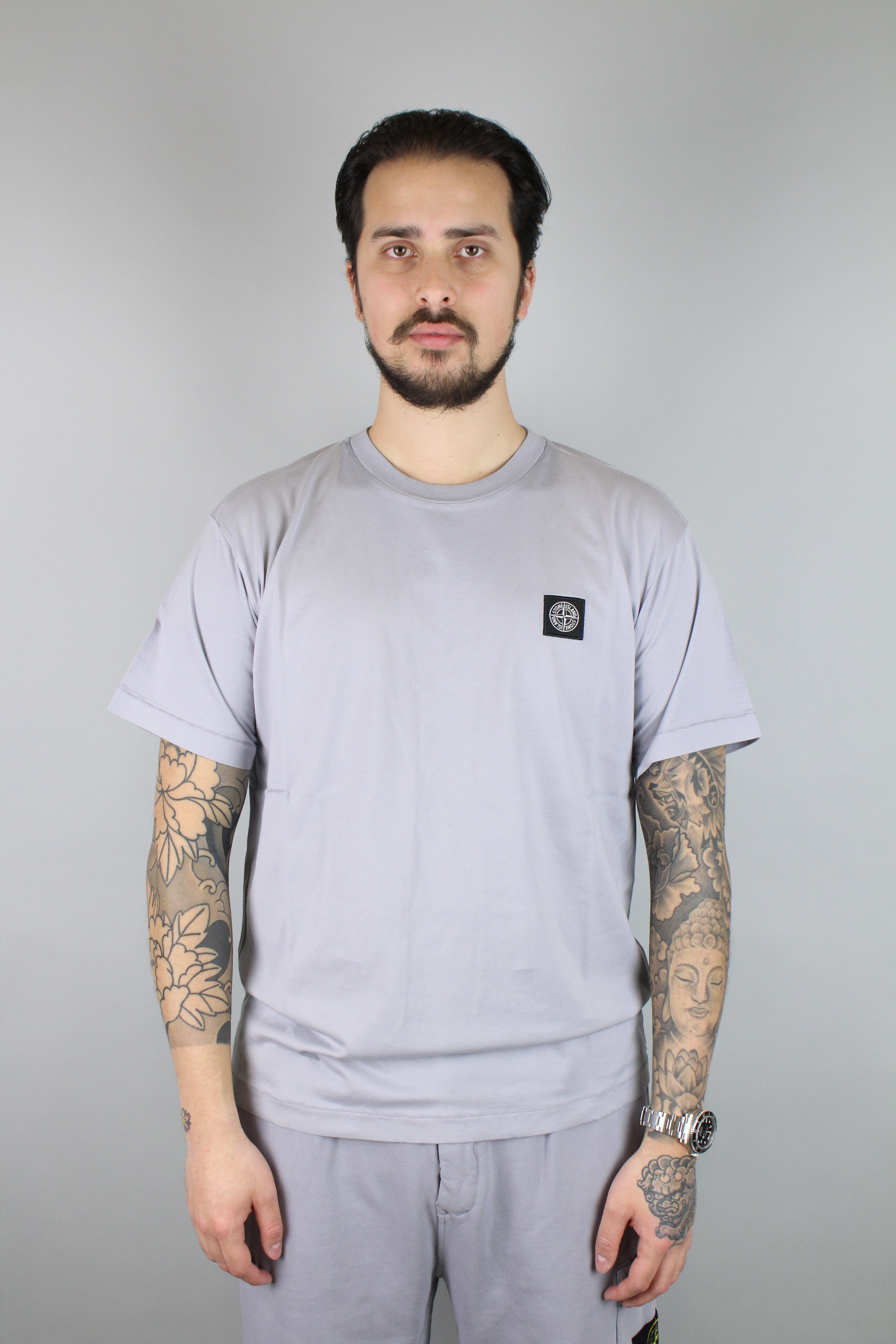 Stone Island Chest Logo T-Shirt 'Dust'-8747774837066-The Attic