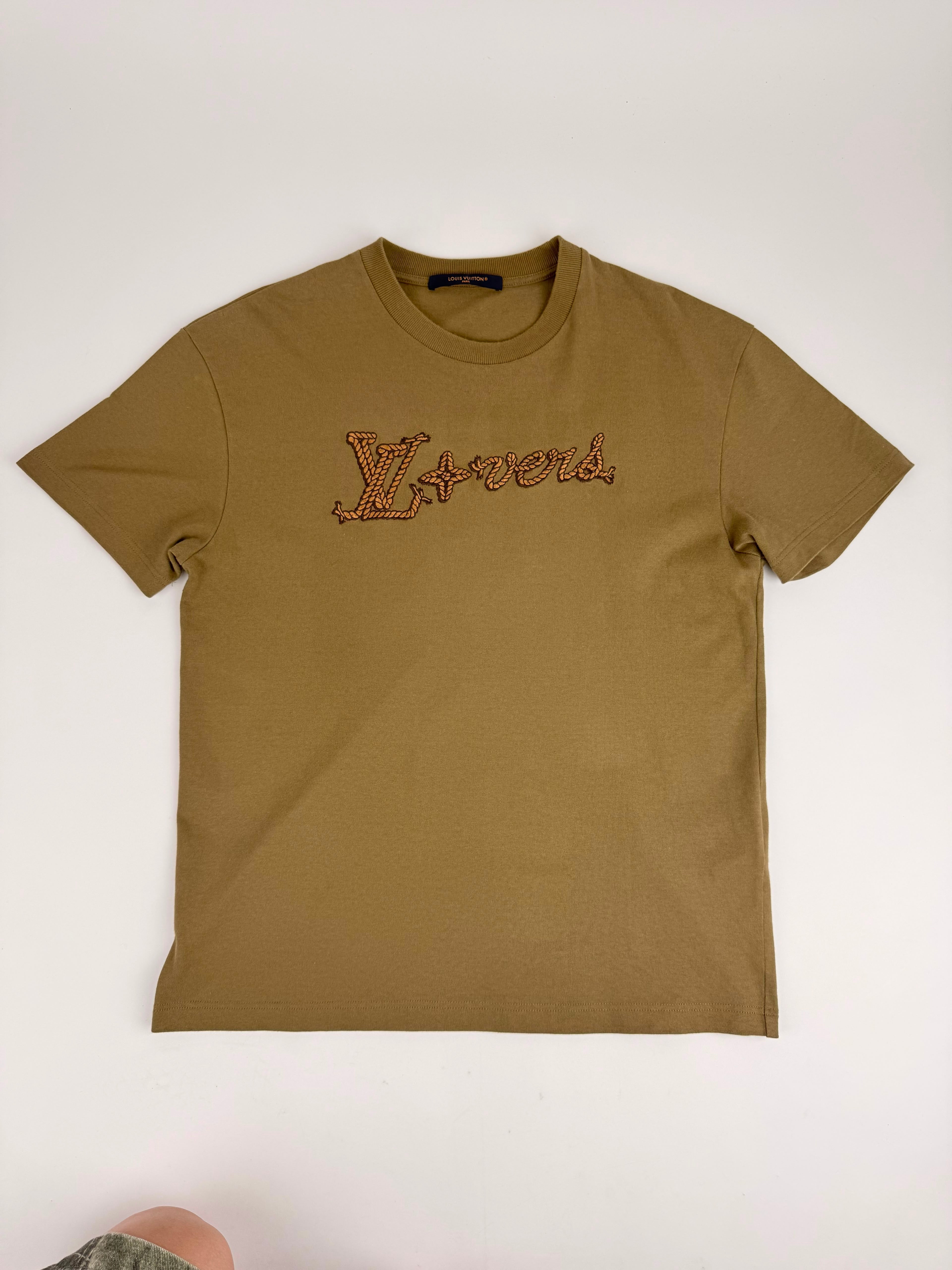 Louis Vuitton Embroidered Signature Cotton T-Shirt 'Kangaroo' - Size S (ARCHIVE)