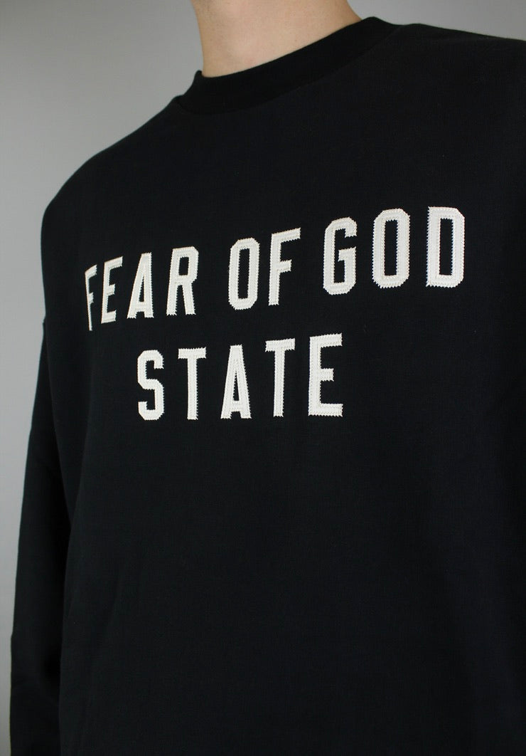 Fear of God Essentials Heavy Fleece Crewneck 'Black'-9579043782986-The Attic