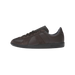 Side view of a dark brown Adidas BW Army sneaker with toe pointing left, featuring suede panel overlays and a brown outsole with Trefoil logo.