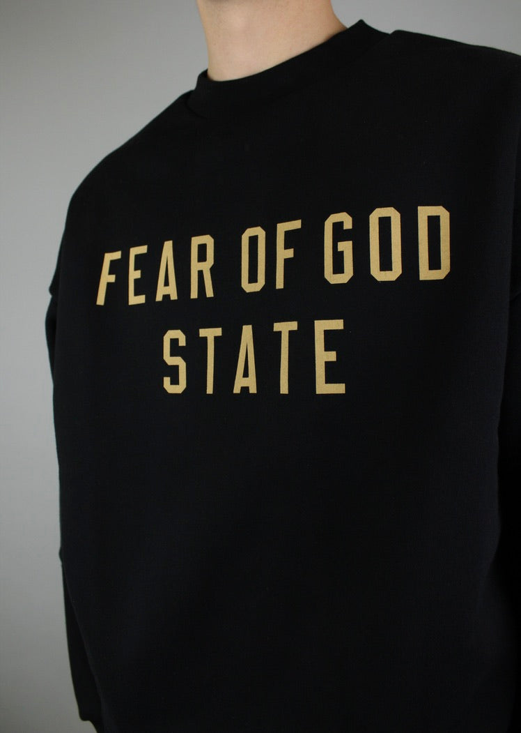 Fear of God Essentials Fleece Crewneck 'Black'-9579035885898-The Attic