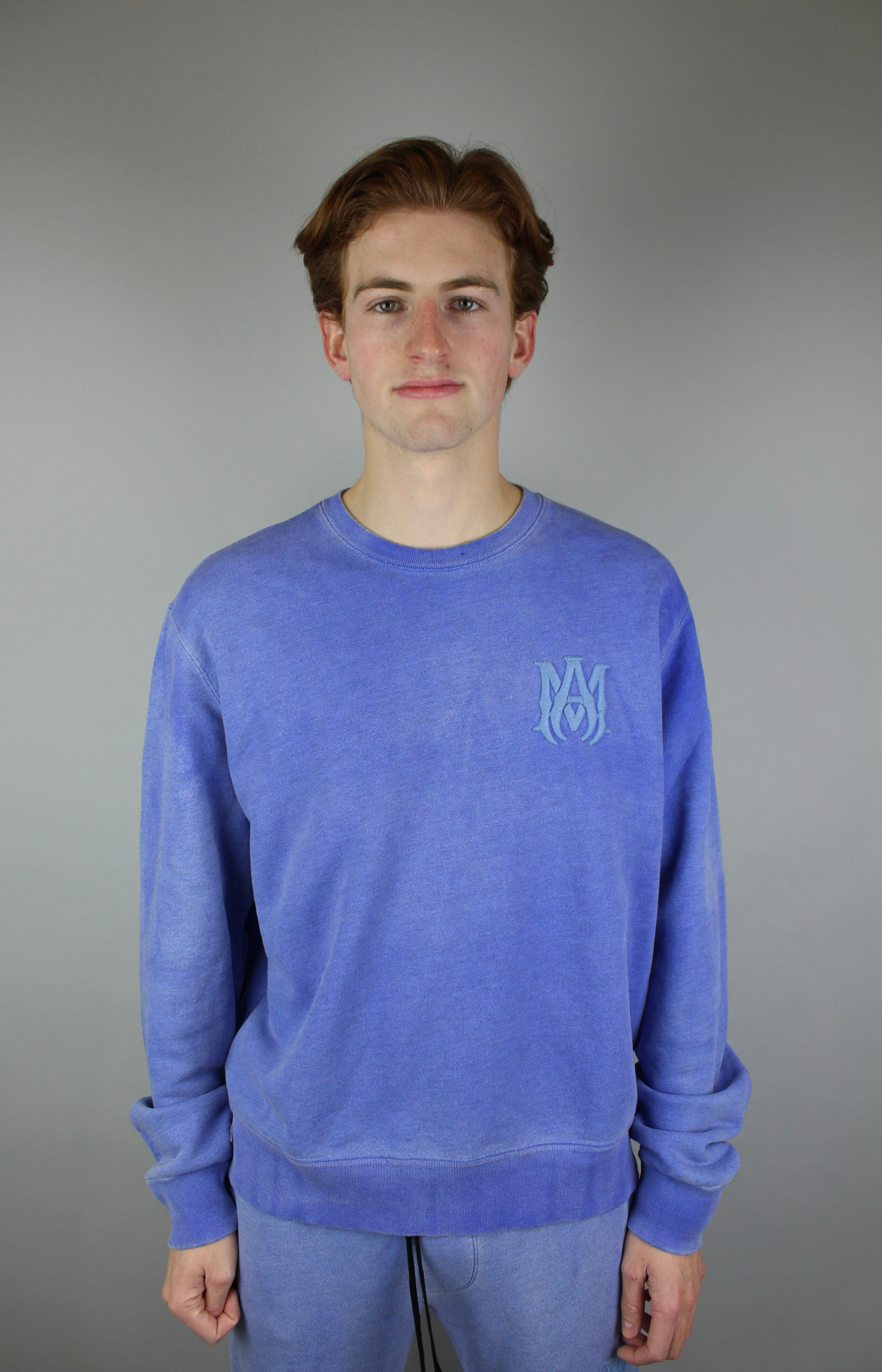 Amiri MA Bar Logo Crewneck 'Blue'-9620441792842-The Attic