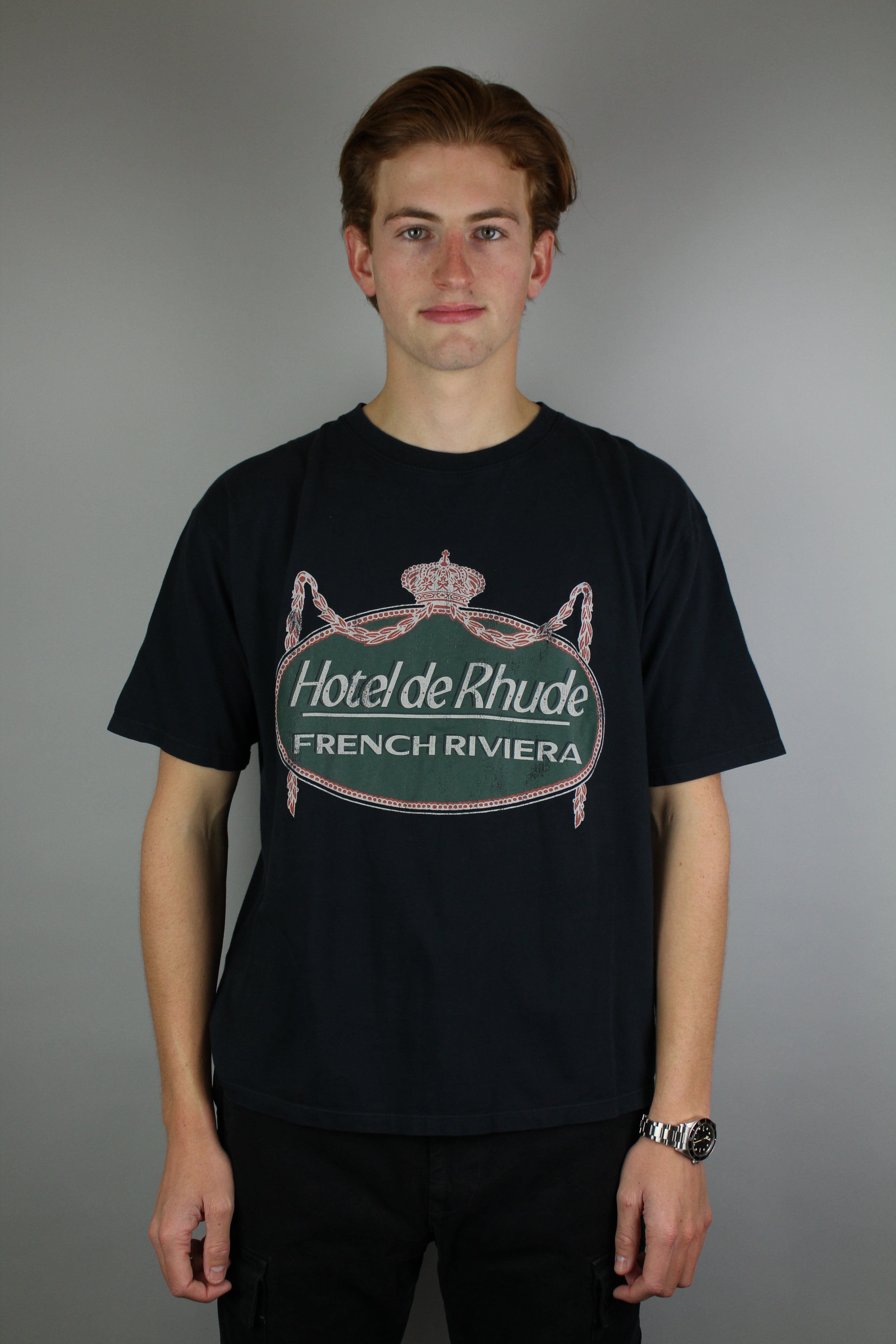 Rhude Riviera Tee 'Vintage Black'-9542802309450-The Attic