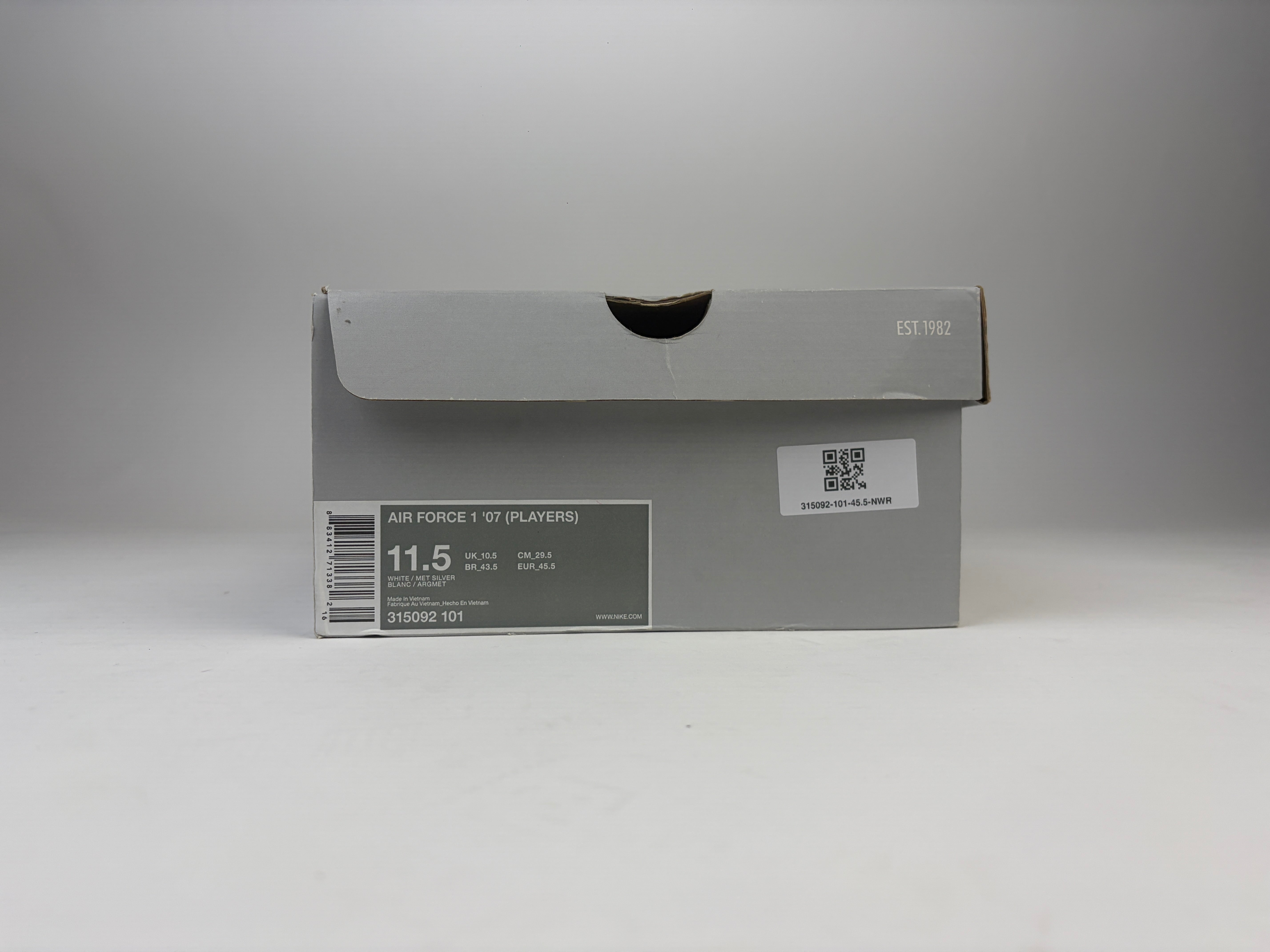 Nike Air Force 1 Low Players 'Blanc Argent' - Taille 45,5 (ARCHIVE)