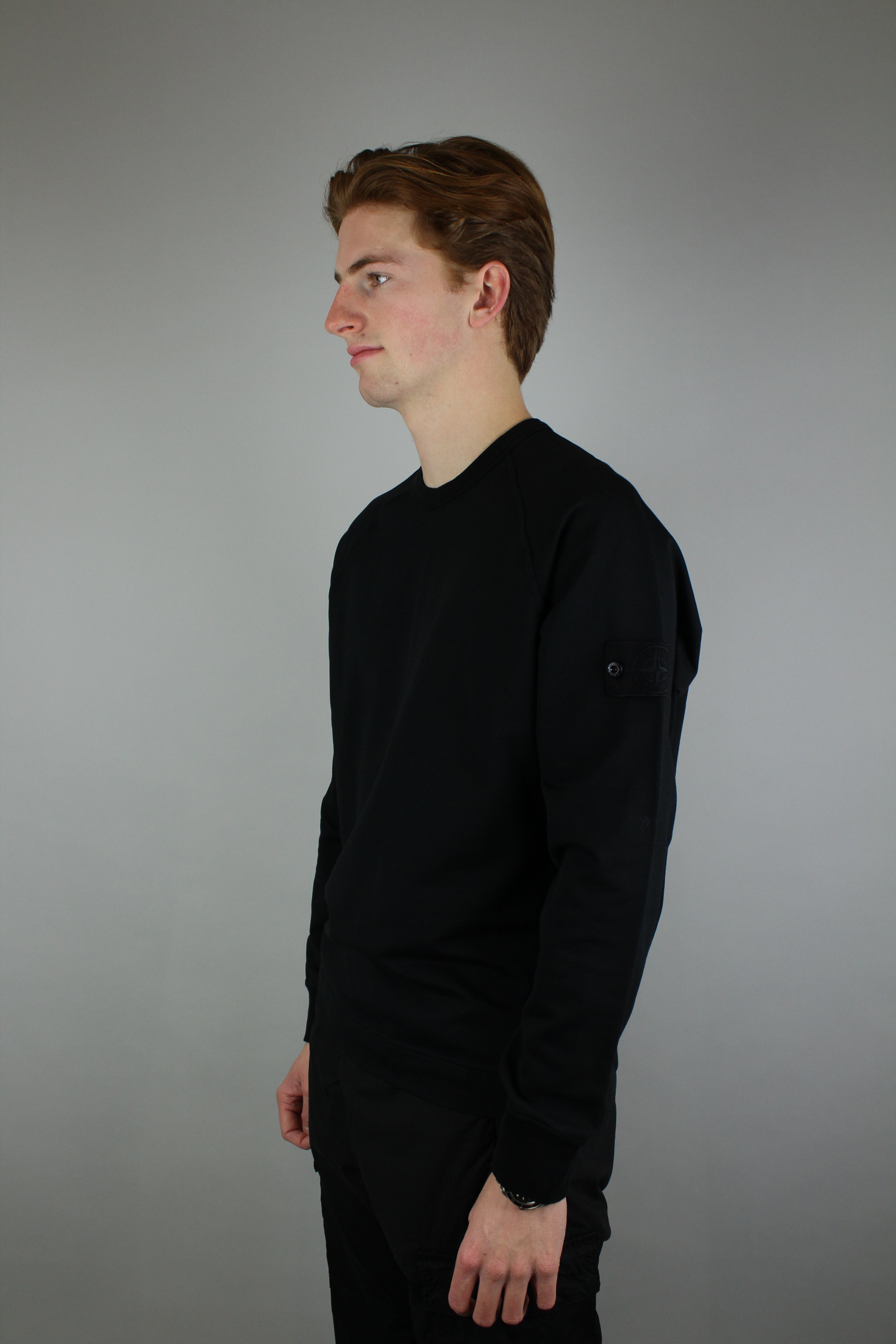 Stone Island Ghost Crewneck 'Black'-9638451970378-The Attic