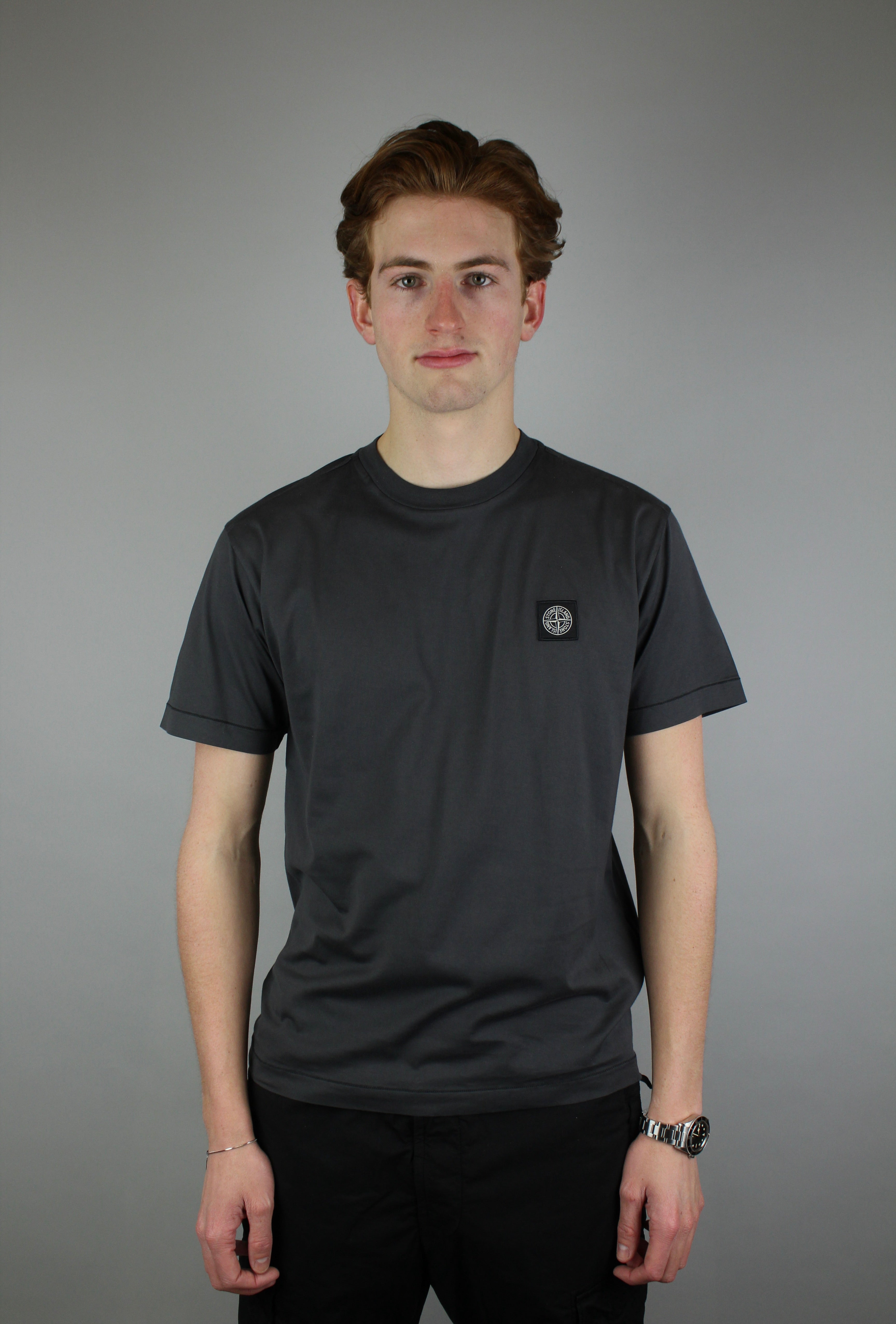 Stone Island Chest Logo T-Shirt 'Charcoal'-9638439125322-The Attic
