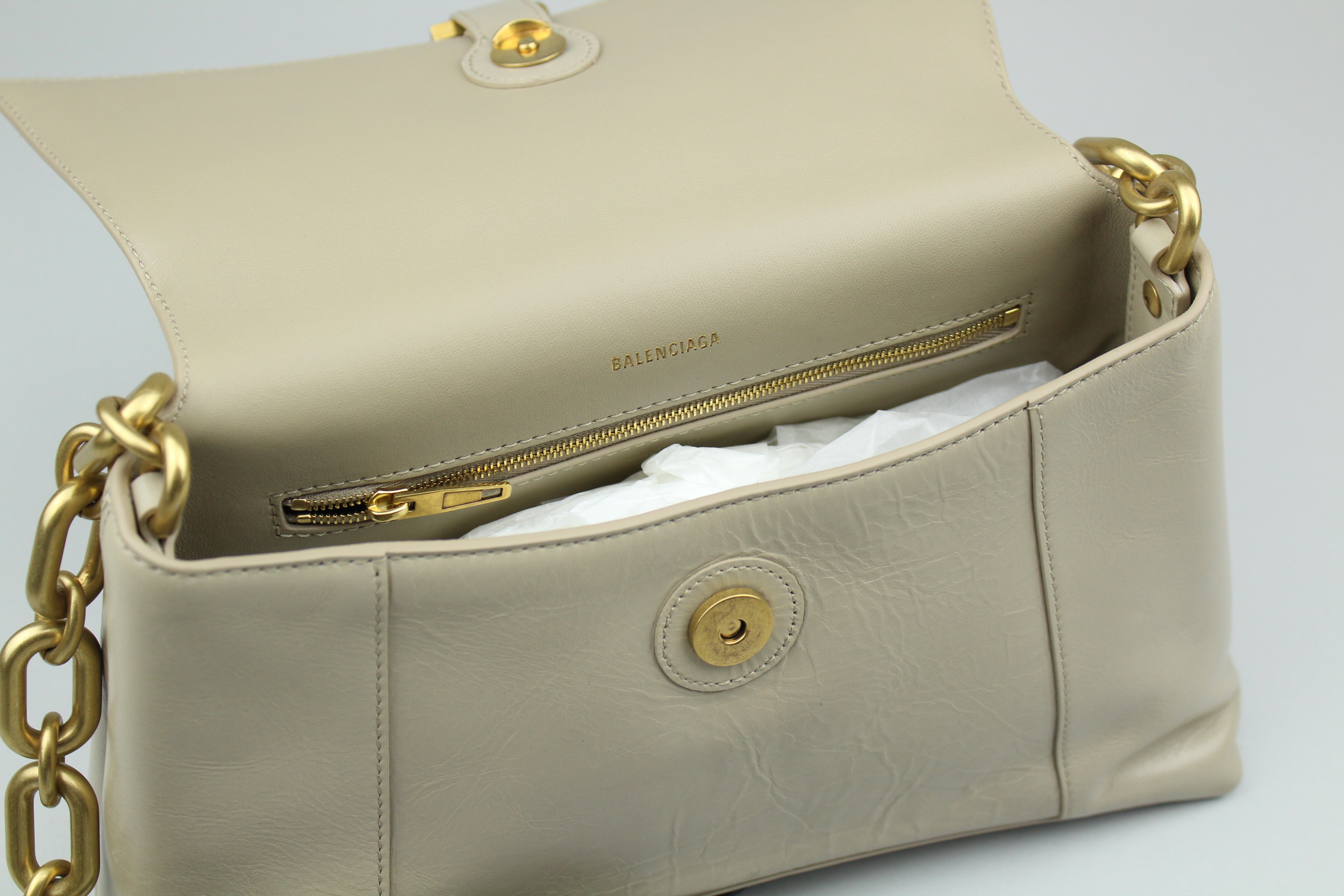 Balenciaga Downtown Chain-Handle Leather Shoulder Bag (ARCHIVE)-10150835028298-The Attic