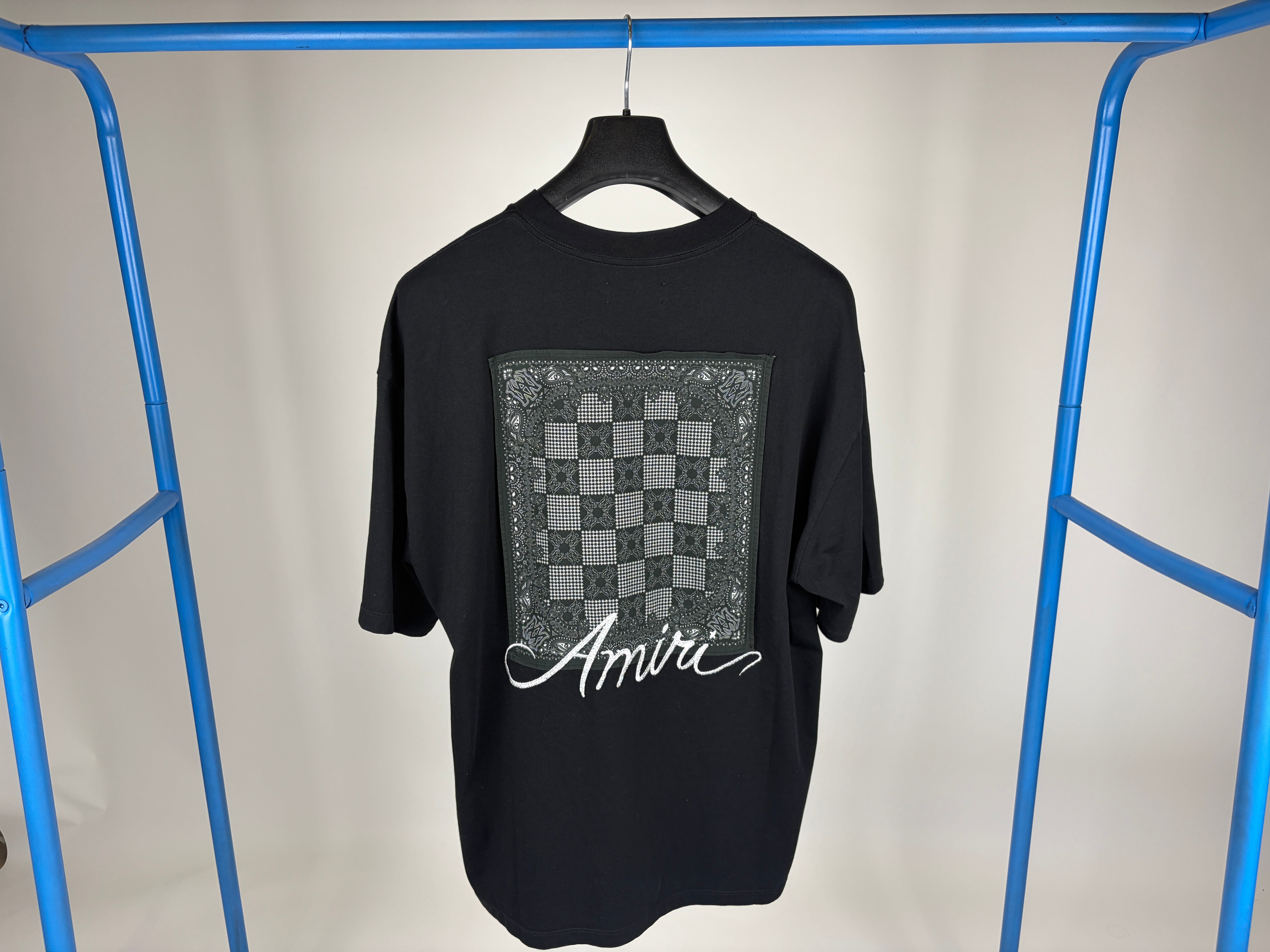 Amiri Logo-Embroidered Bandana-Patch T-Shirt 'Black' - Size L (ARCHIVE)