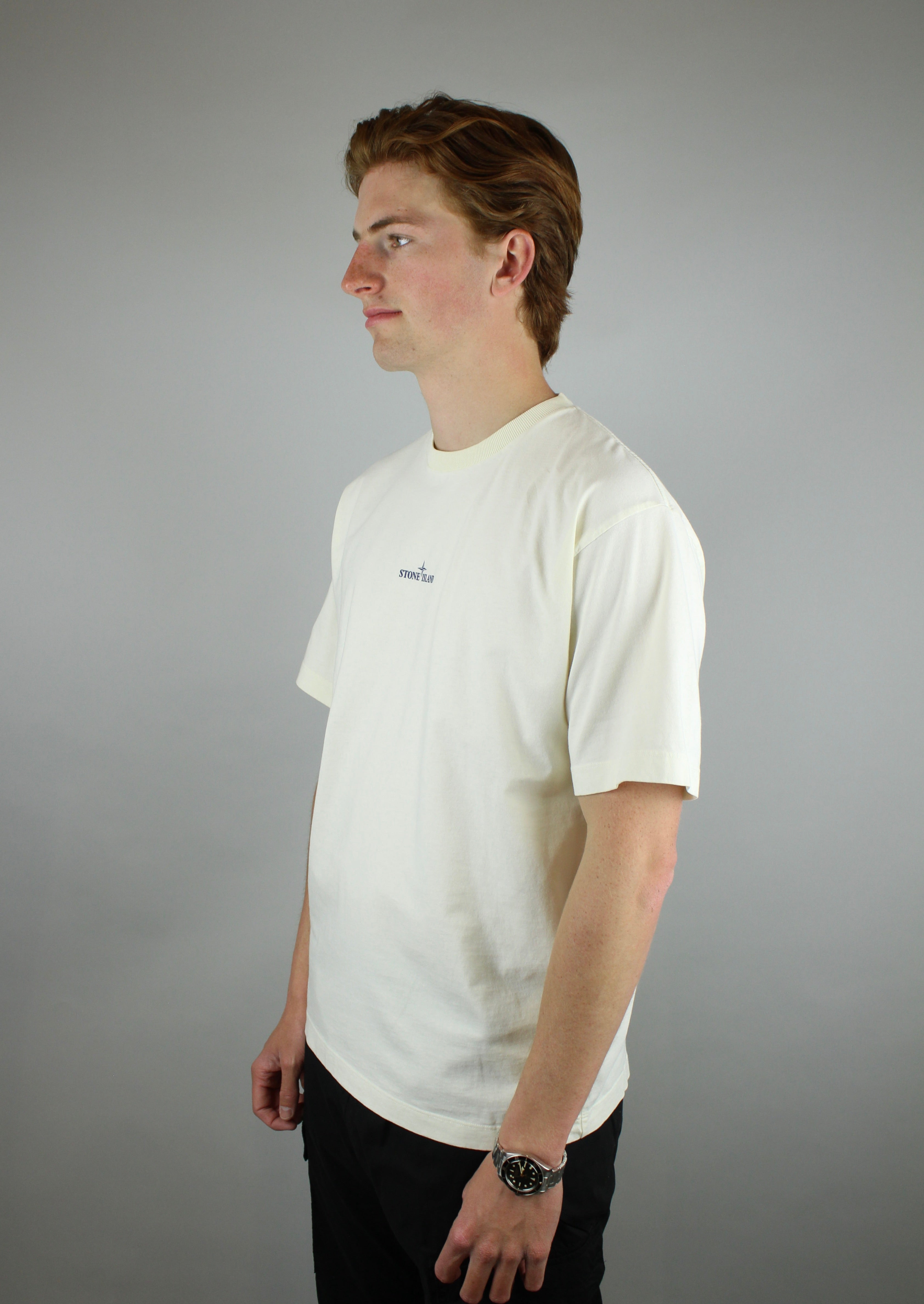 Stone Island 21002RC Combed Organic Cotton Jersey 'White/Blue'-10124854001994-The Attic