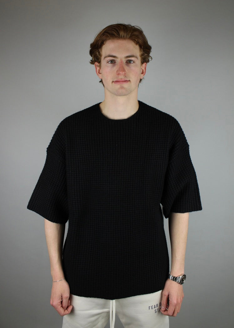 Fear of God Essentials Heavy Waffle Short Sleeve 'Black'-10040162255178-The Attic