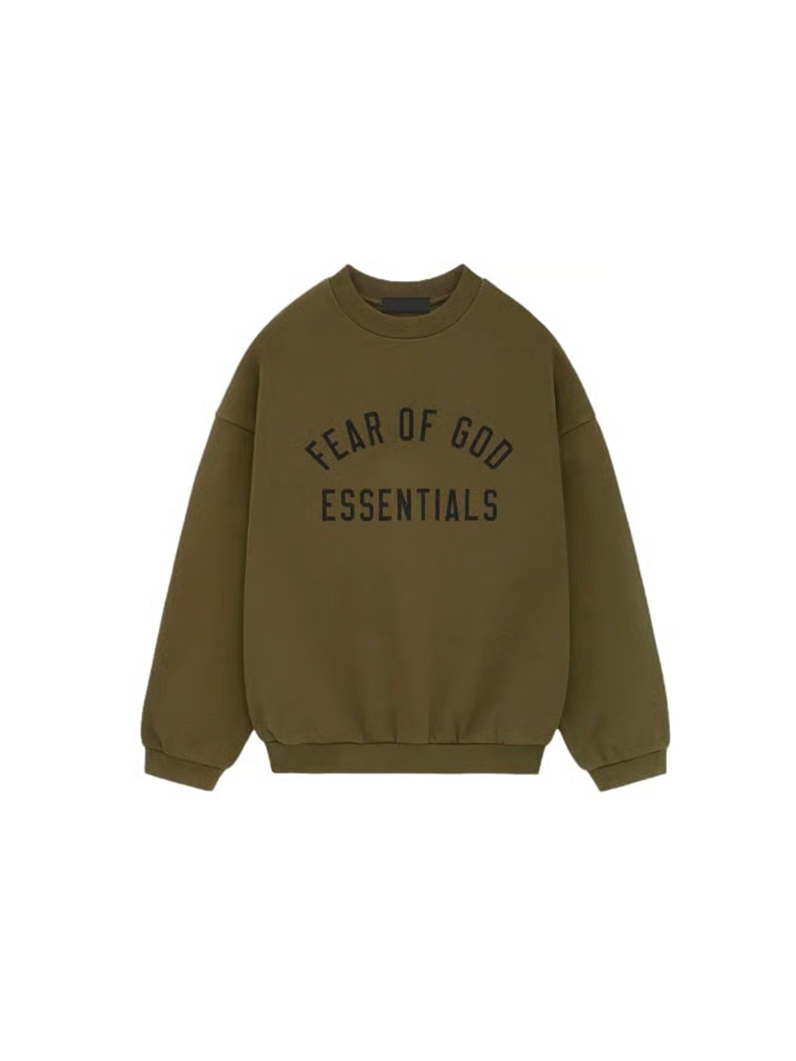 Fear of God Essentials Fleece Crewneck 'Olive'-9579021861194-The Attic