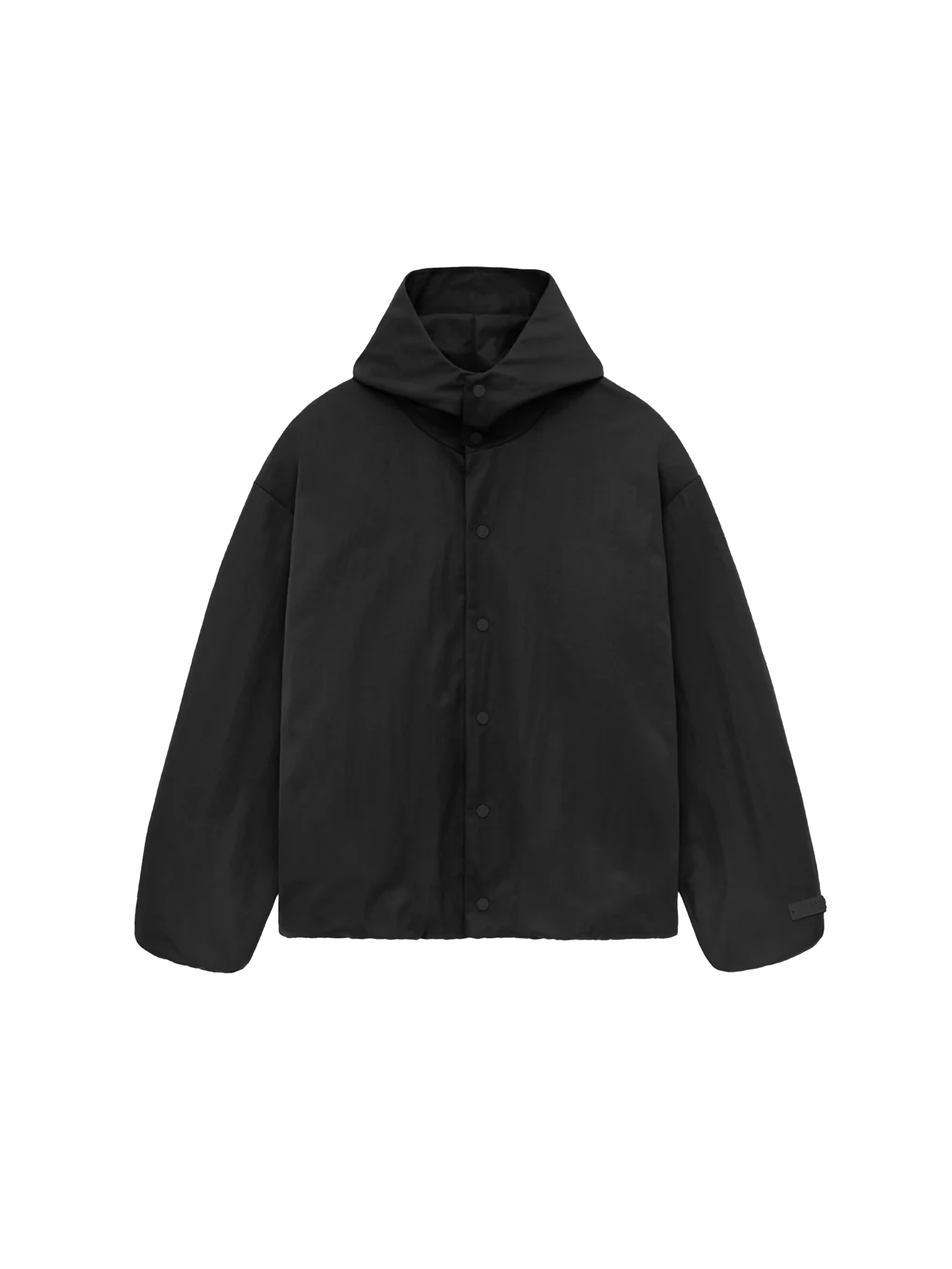 Fear of God Essentials Textured Nylon Hooded Coaches Jacket 'Black'-10040113070410-The Attic