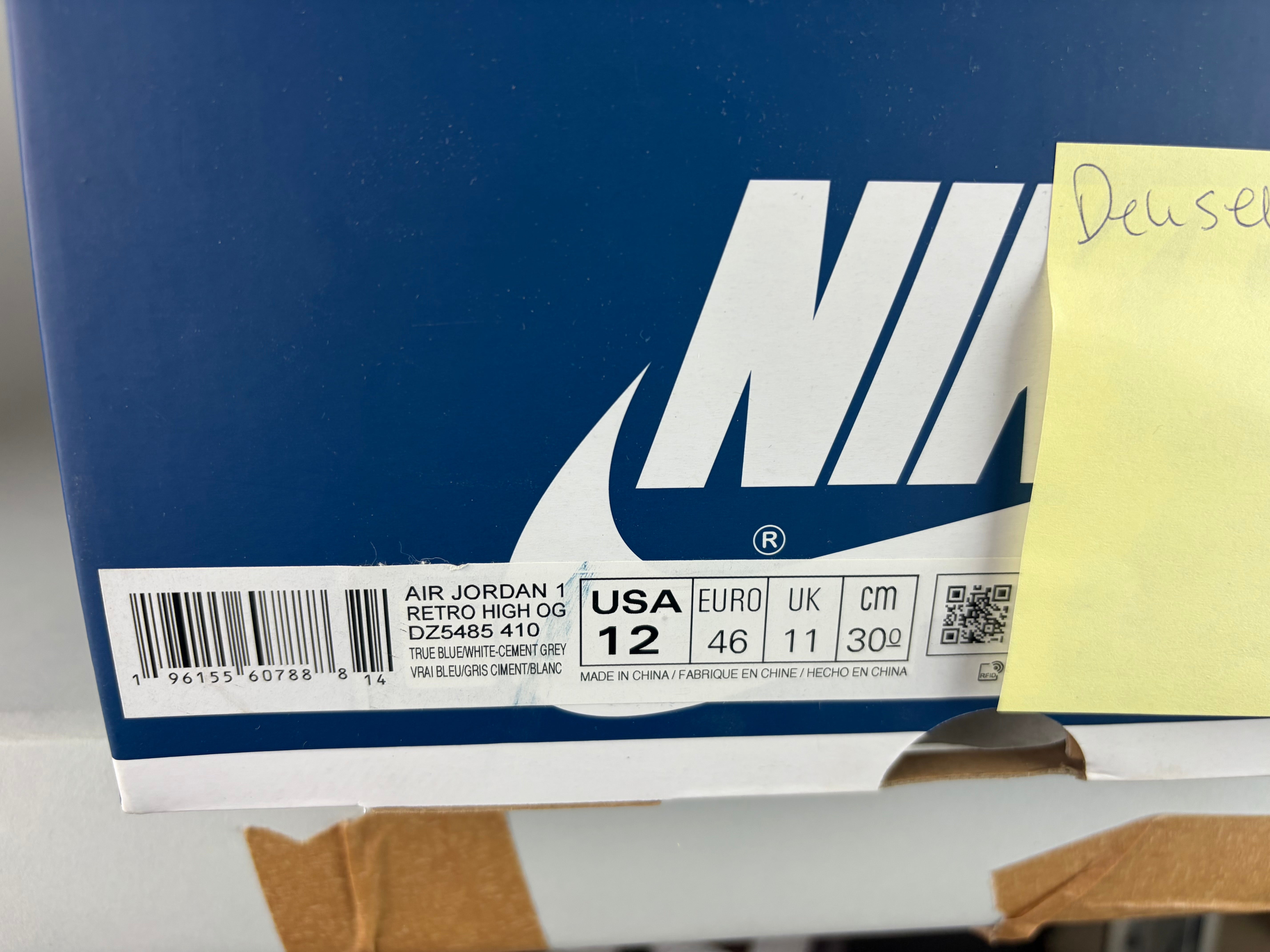 Air Jordan 1 Retro High OG 'True Blue' - Size 46 (ARCHIVE)