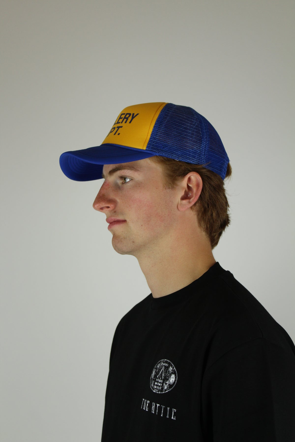 Gallery Dept. GD Logo Trucker Hat 'Yellow/Navy'-8747622498634-The Attic