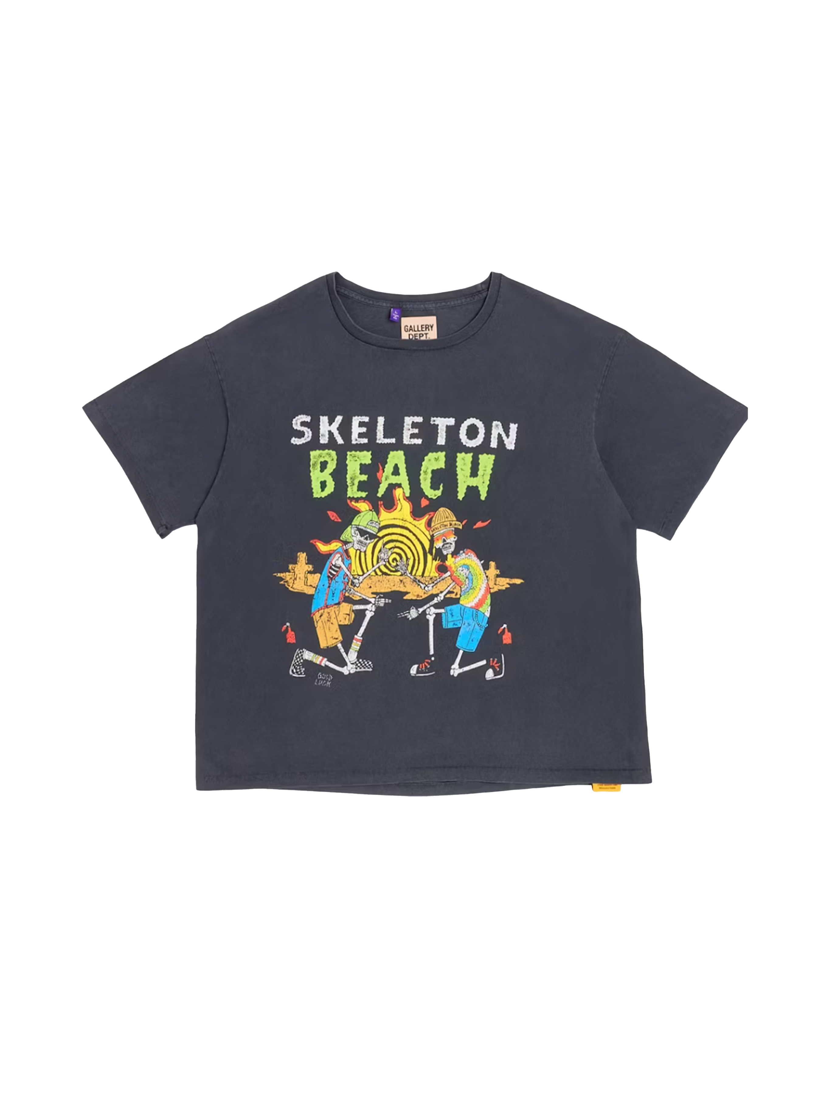 Gallery Dept. Skeleton Beach T-shirt in Vintage Grey – unisex designer shirt met skelet-print, streetwear stijl